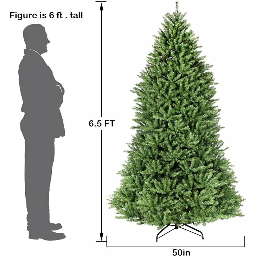 6.5'/7.5'/9' Premium Artificial Christmas Tree with Realistic Branch Tips, Sturdy Metal Stand & Hinged Branches - Perfect for Home, Office & Holiday Decorations