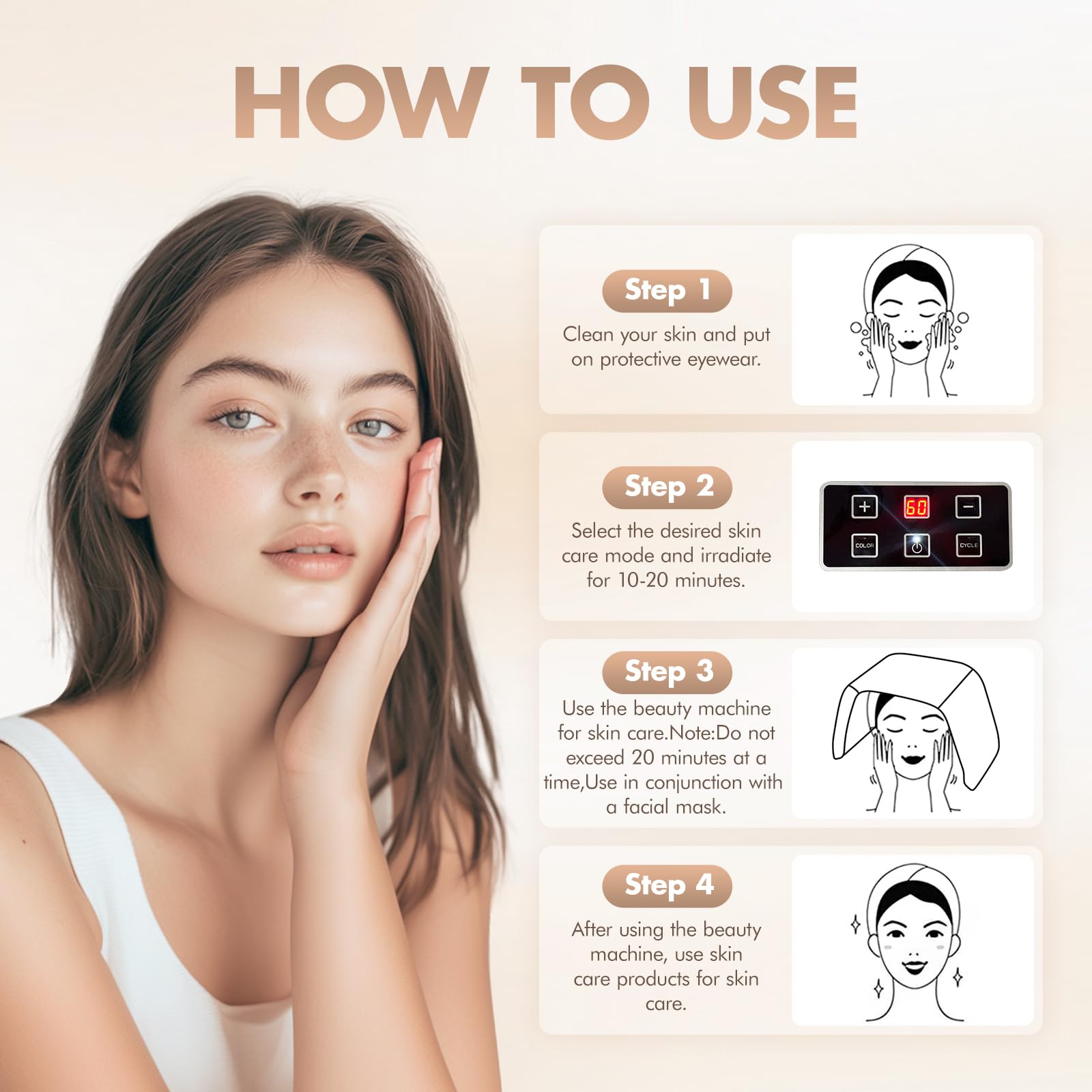 Red Light Therapy Mask for Face - 7 Color LED Light Therapy Device with Blue & Red Light for Skin Care, Anti-Aging & Acne Treatment | At-Home Facial Treatment & Spa Relaxation