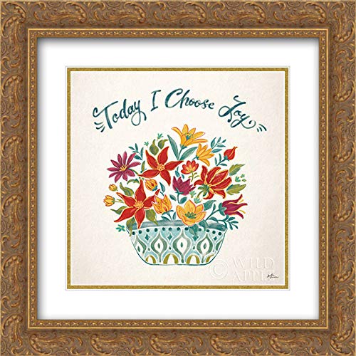 Janelle Penner 'Happy Thoughts III' 15x15 Gold Ornate Framed Double Matted Museum Art Print - Perfect for Living Room, Bedroom & Office Wall Decor
