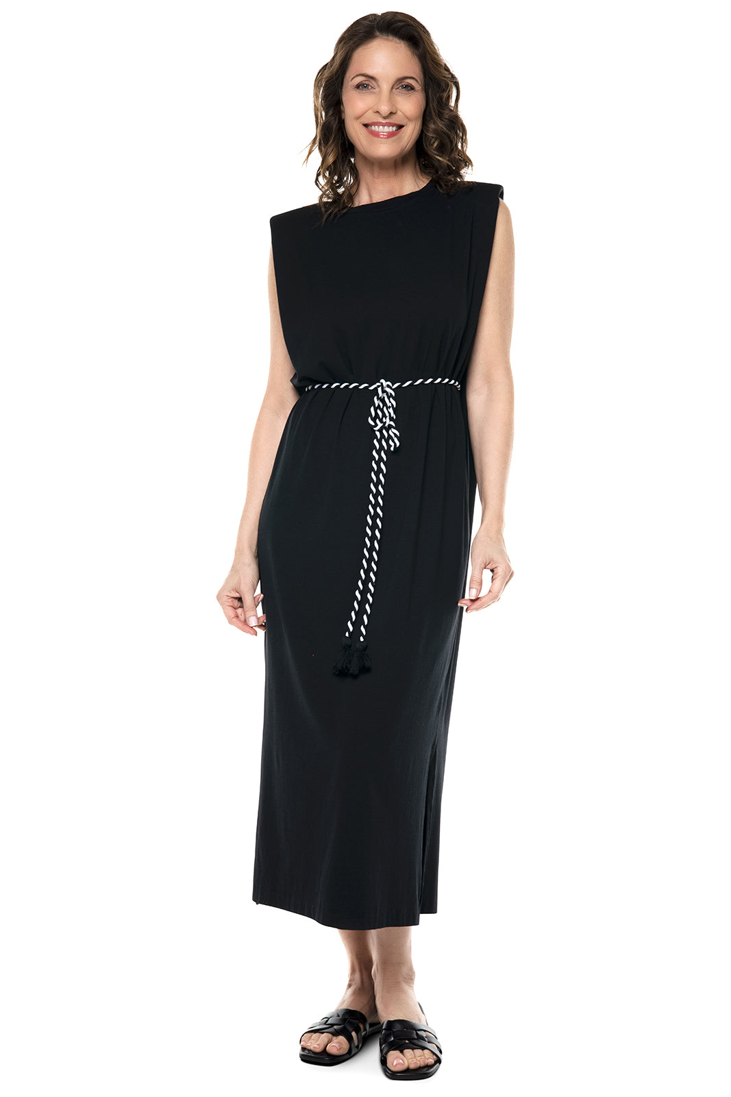 Women's Coral Way Dress - Elegant Black Flowy Maxi Dress for Summer | Beach Wedding, Vacation, Party & Evening Wear
