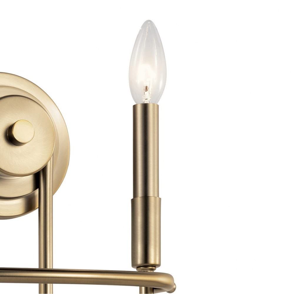 Vintage Style Brushed Nickel Wall Sconce - 2 Light Candle Holder with Exposed Bulb - 10.75