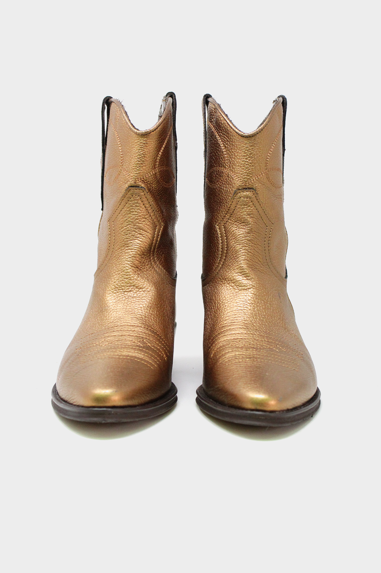 ALPE Camilla Short Cowboy Boots for Women - Western Style Ankle Boots in Copper Brown | Perfect for Country Music Festivals, Rodeos & Western Fashion