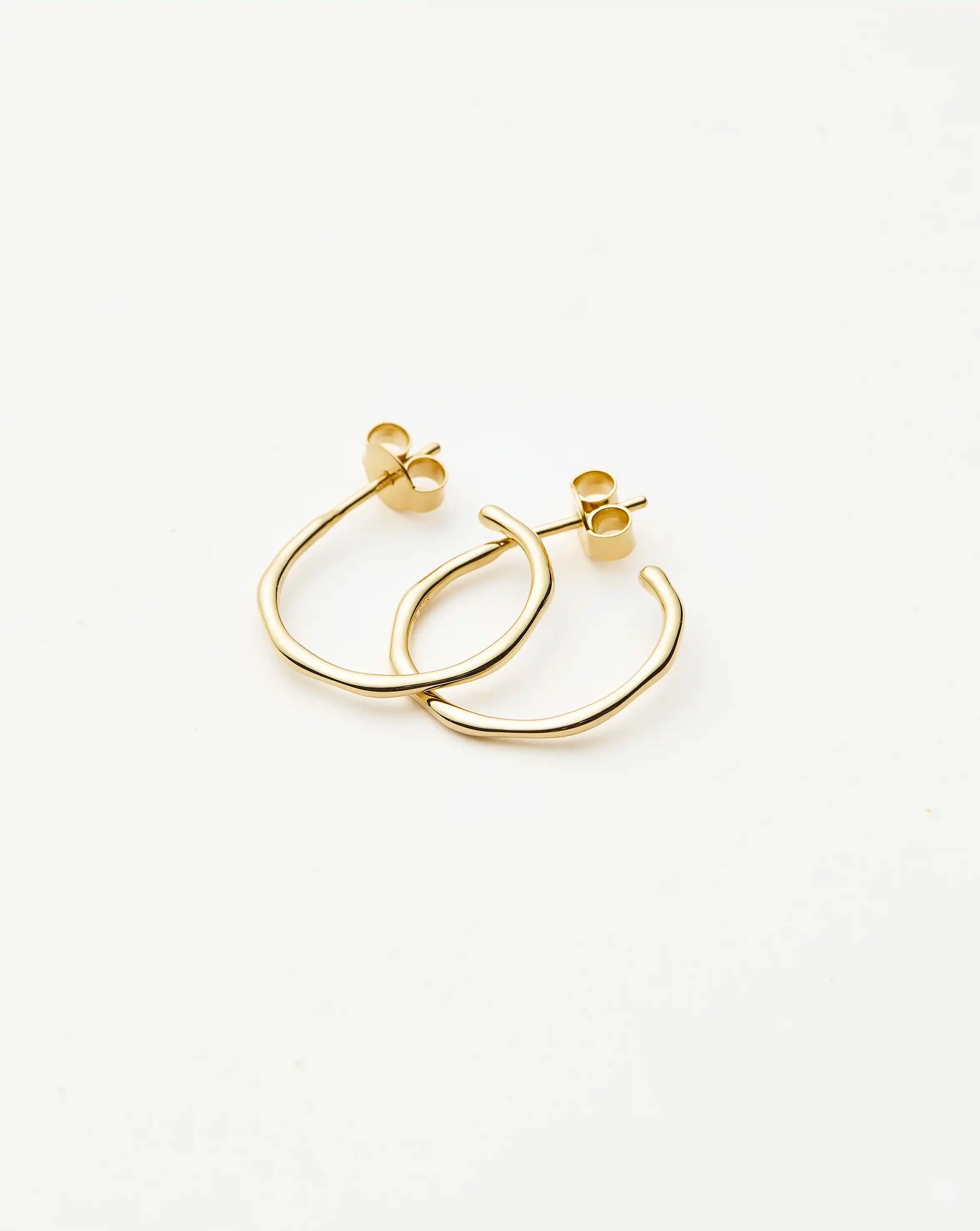 Small Molten Hoop Earrings for Women - Minimalist Gold Plated Dainty Earrings - Perfect for Everyday Wear, Date Night & Gift Giving