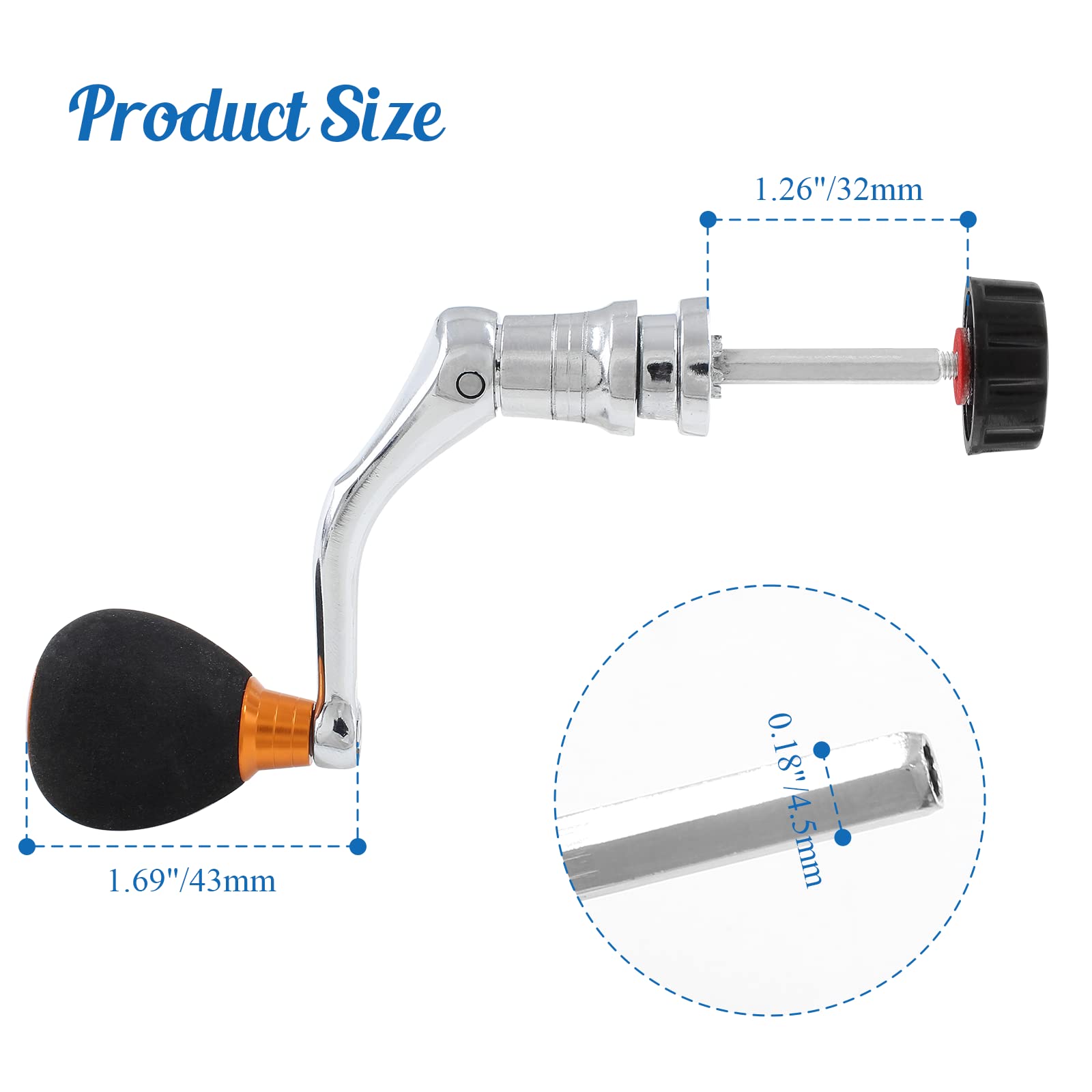 Premium Fishing Spinning Reel Handle - Lightweight Aluminum Alloy with Ergonomic Design for Smooth Casting - Ideal for Freshwater & Saltwater Fishing, Kayak Fishing, and Shoreline Angling