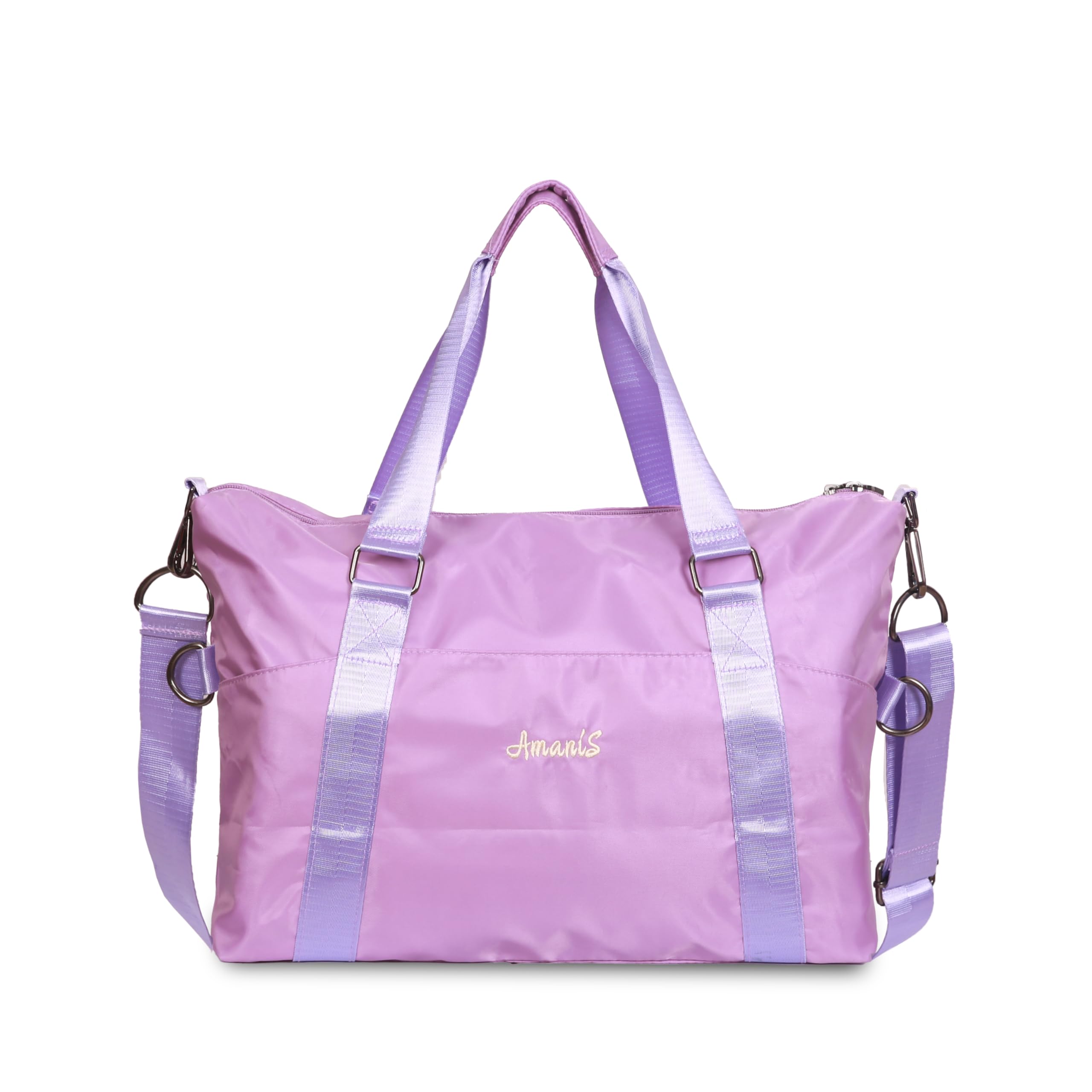 **Purple Waterproof Travel Duffel Bag with Trolley Sleeve & Shoulder Strap - Large Weekender Overnight Gym Bag for Women, Sports Tote Carry On Essentials - Perfect for Travel, Gym, Workout & Weekend Getaways**