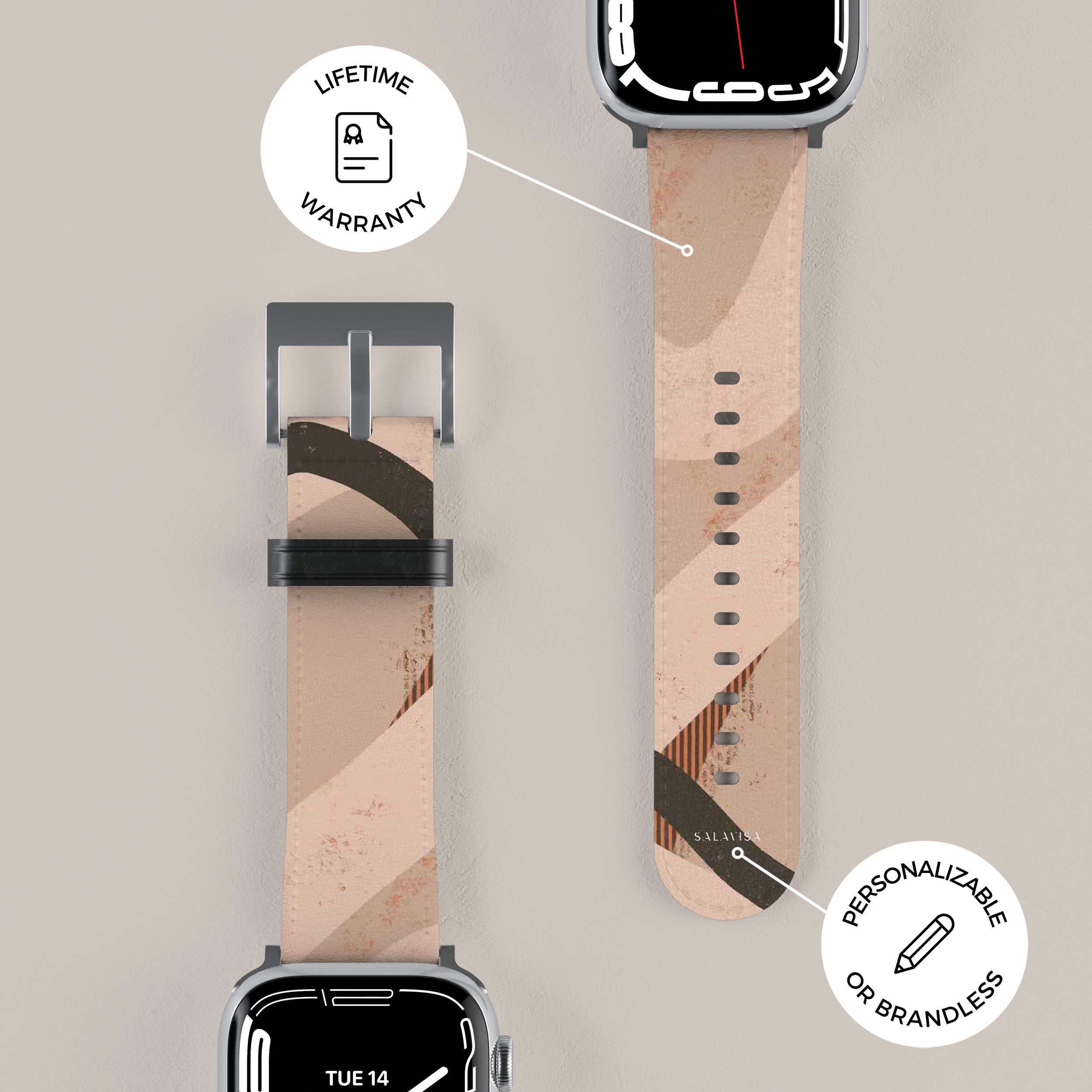 Organic Beige Apple Watch Band - Soft, Eco-Friendly, Comfortable Strap for Workouts, Running & Everyday Use