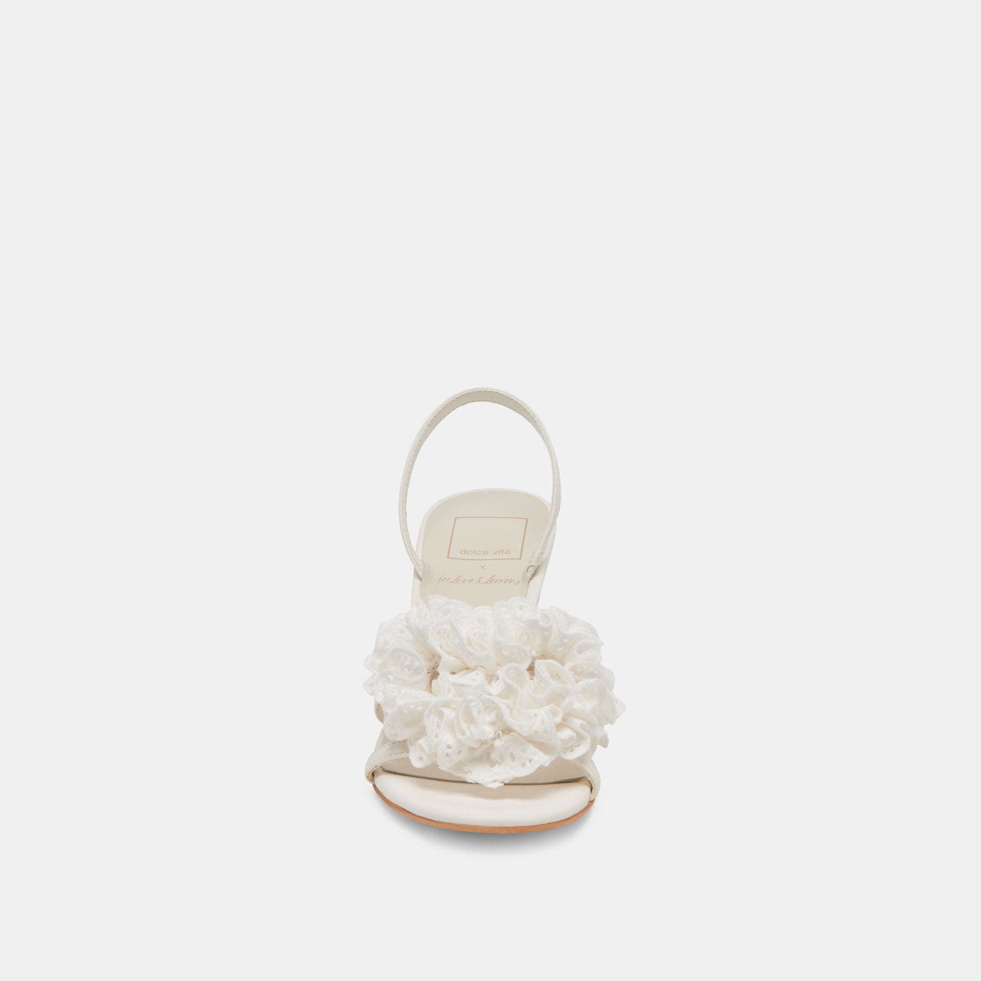 CECILA Women's White Floral Eyelet Heels - Elegant Summer Sandals for Weddings, Parties & Casual Outings