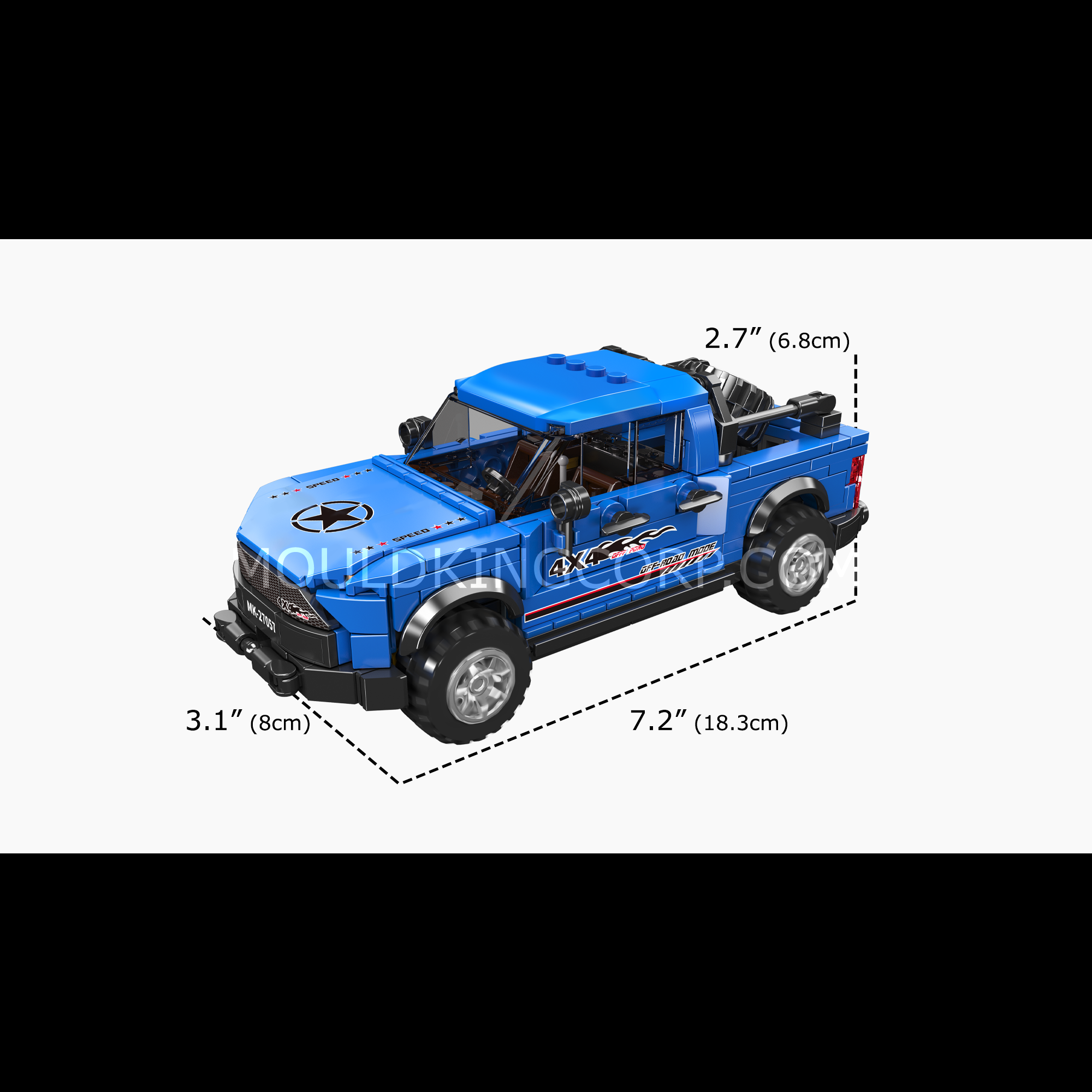 Mould King 27057 F-150 Raptor Pickup Truck Building Blocks Set | 465 Pieces STEM Toy for Kids & Adults | Creative DIY Model Car for Home Decoration & Gift