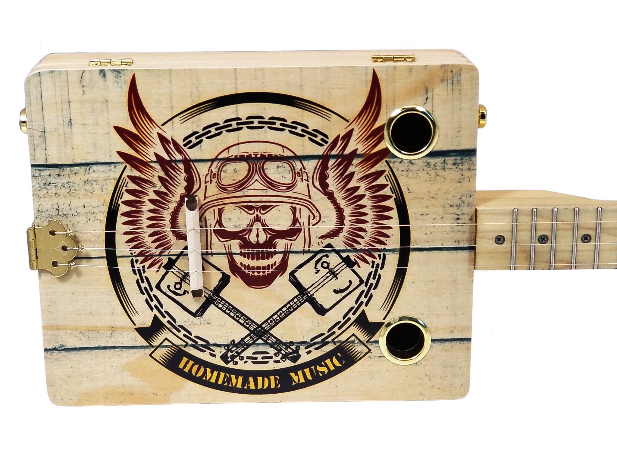 3-String Acoustic-Electric Cigar Box Guitar | Handmade in USA | Unique Blues & Folk Instrument for Beginners & Professionals | Perfect for Campfires, Jam Sessions & Home Recording