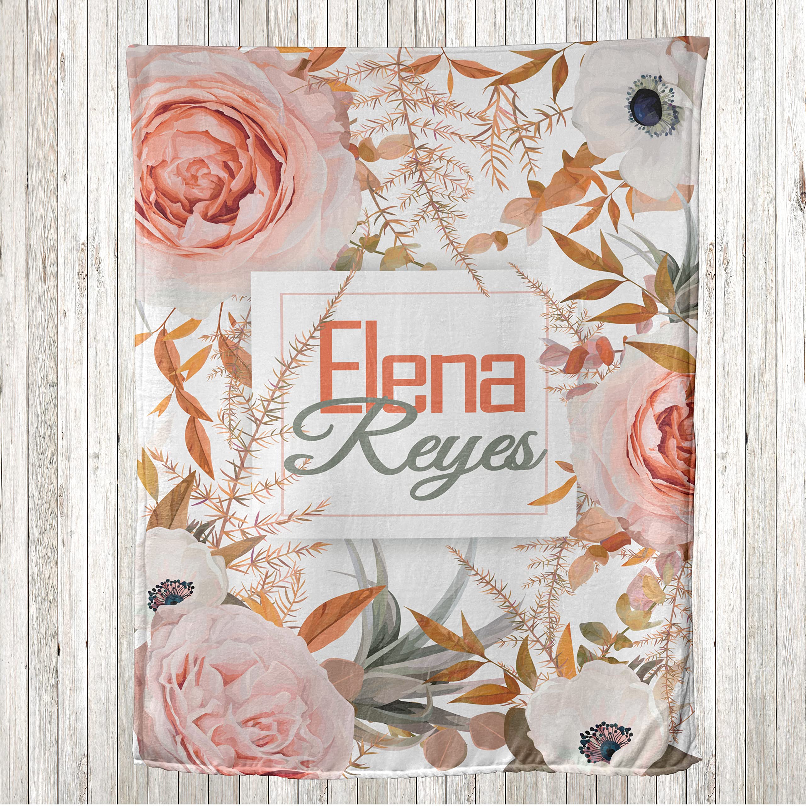 Ambesonne Floral Throw Blanket - Soft Fleece Blanket with Anemones Roses Leaves Design in Pastel Colors, 40
