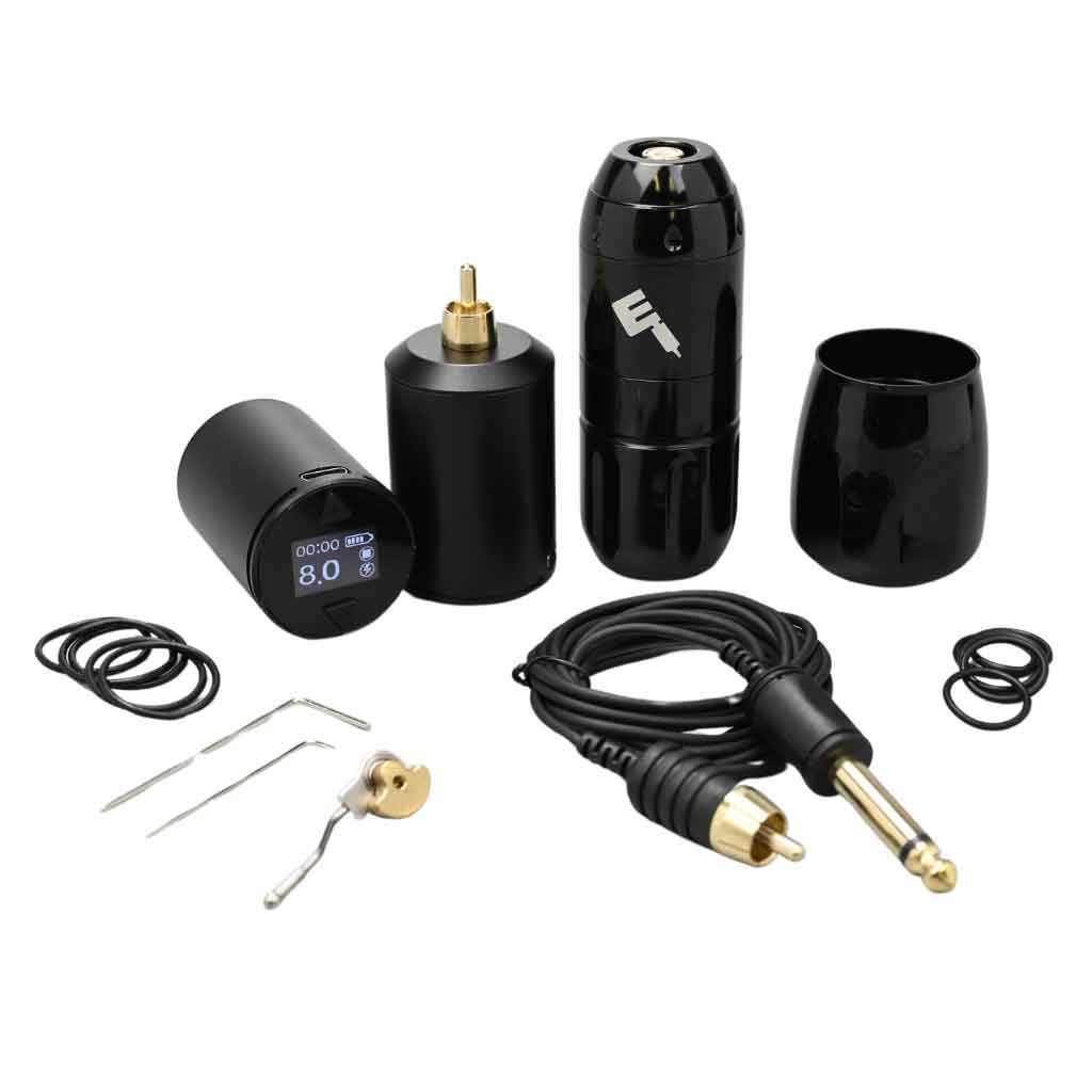Professional E7 Liner & Shader Tattoo Pen Machine Kit - Wireless Tattoo Gun with Power Supply for Artists - Perfect for Tattooing, Permanent Makeup & Body Art