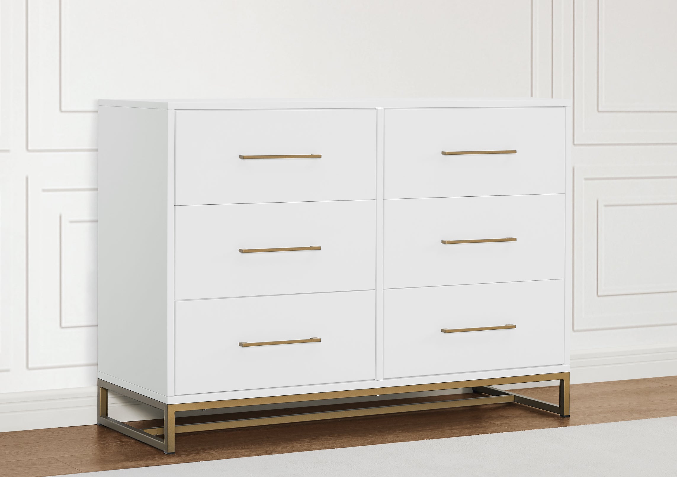 Elegant Jade 6-Drawer Dresser with Interlocking Drawers - Perfect for Bedroom, Nursery, or Dorm Organization & Storage