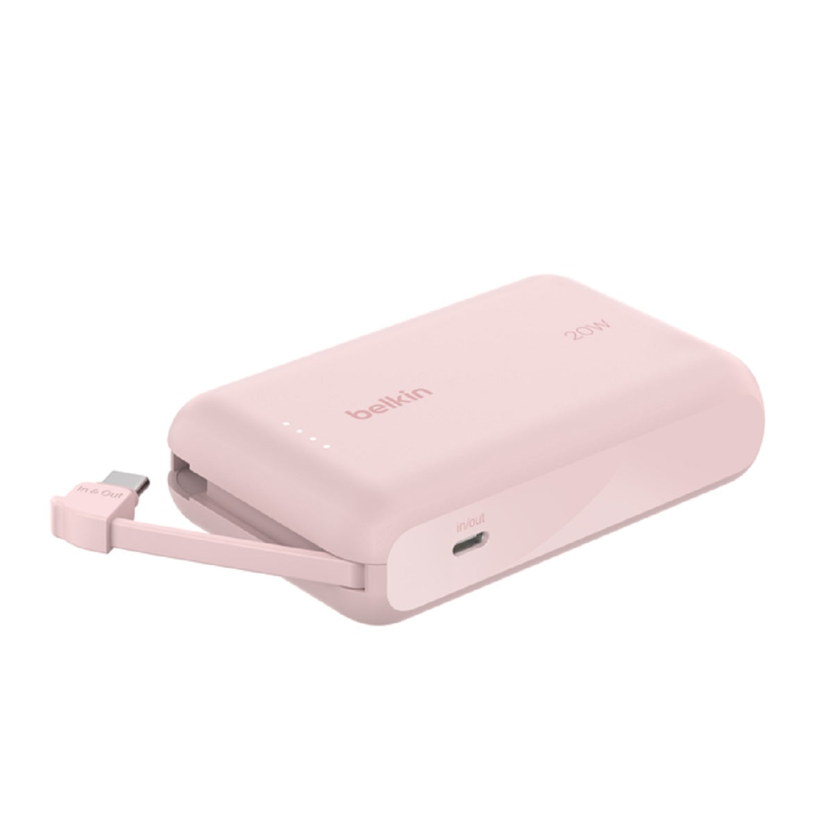 Belkin BoostCharge 10000mAh Portable Charger with Built-in Cable - Fast Charging Power Bank for iPhone, Samsung, Android Phones | Perfect for Travel, Camping & Emergency Backup