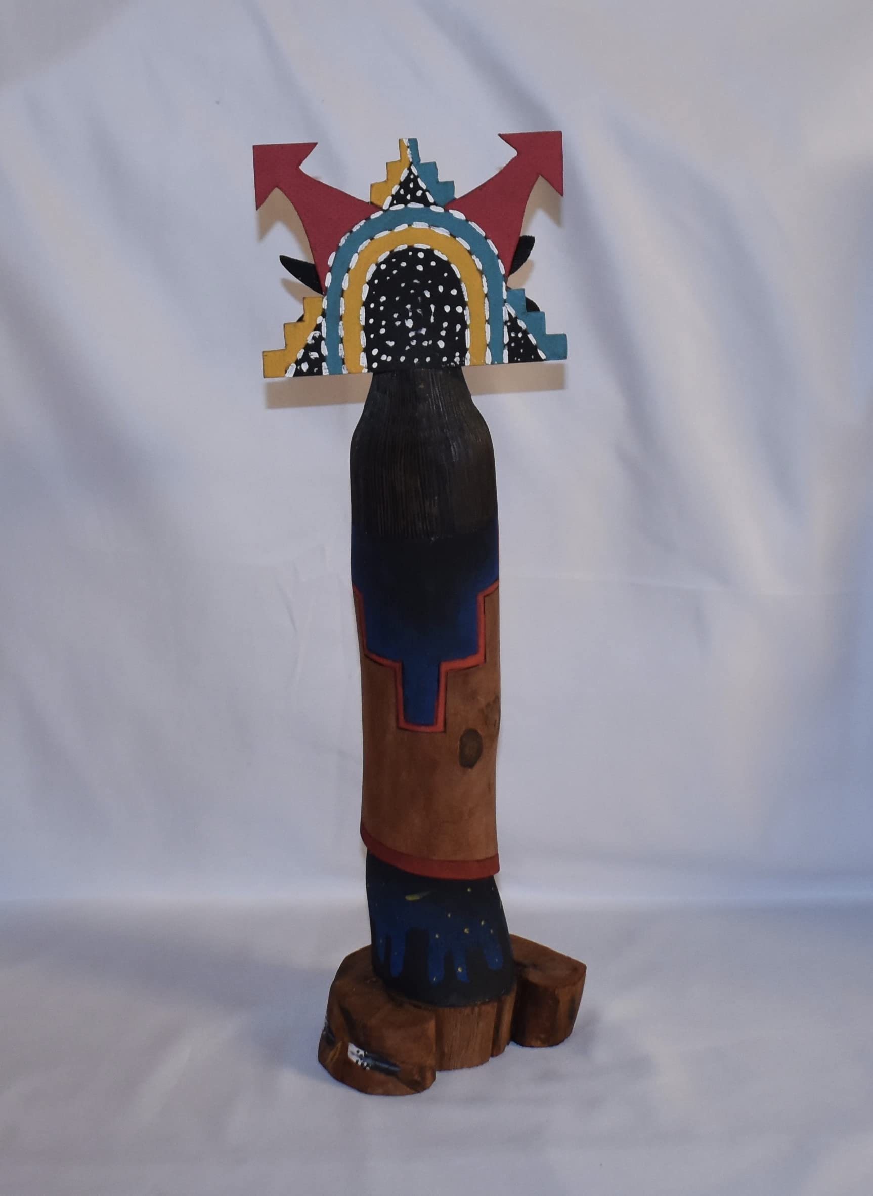 Authentic Hand-Carved Night Dancer Kachina Doll - Native American Art Collectible for Home Decor & Spiritual Ceremonies