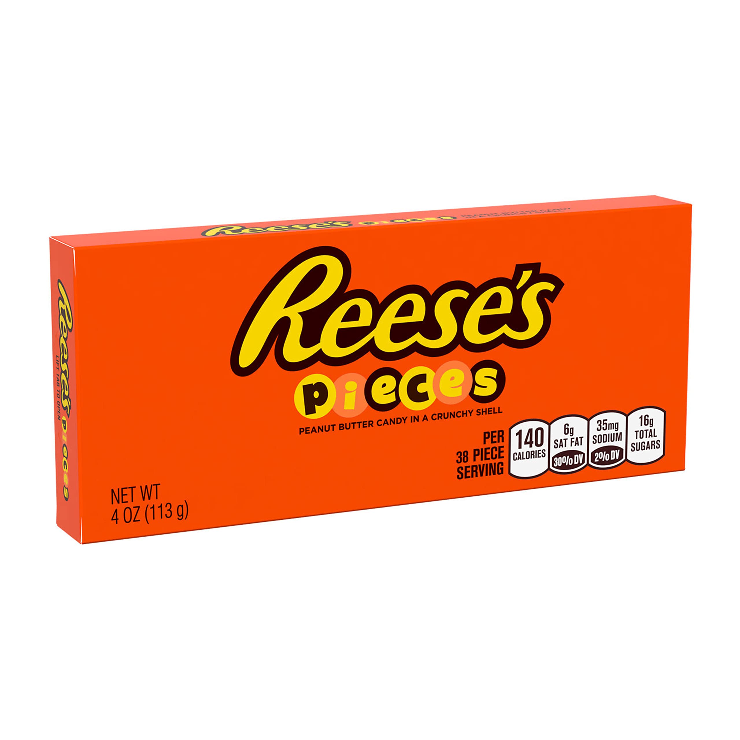 REESE'S PIECES Peanut Butter Candy in Crunchy Shell - 12 Pack (4 oz Each) | Perfect for Halloween Treats, Party Favors & Movie Night Snacks