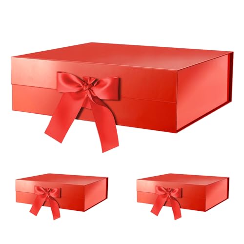 Red-Ribbon-16.3x14.2x5 Inches-Pack of 3