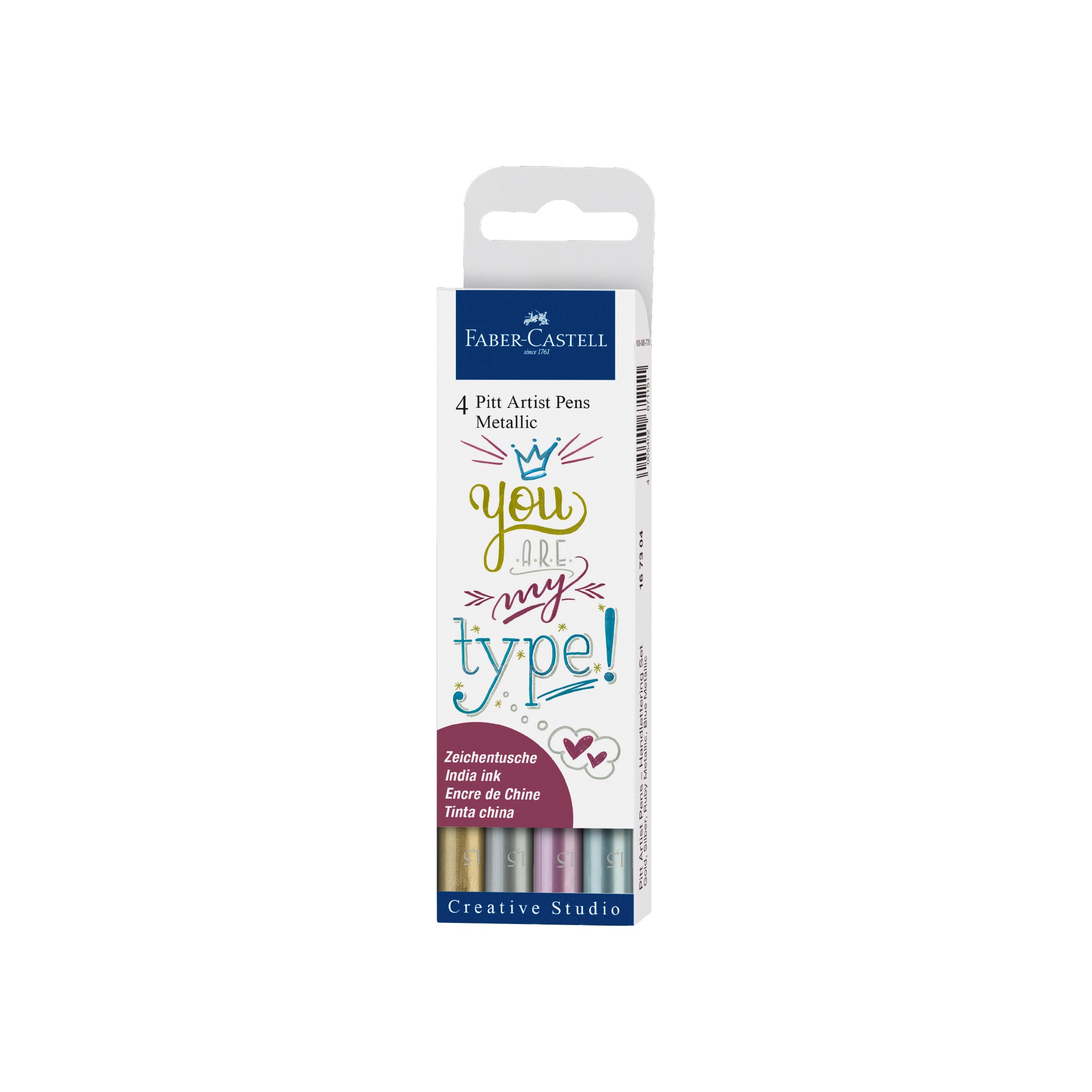 Pitt Artist Pen Metallic Set of 4 - Premium Art Markers for Drawing, Sketching & Calligraphy - Perfect for Artists, Illustrators & Craft Projects