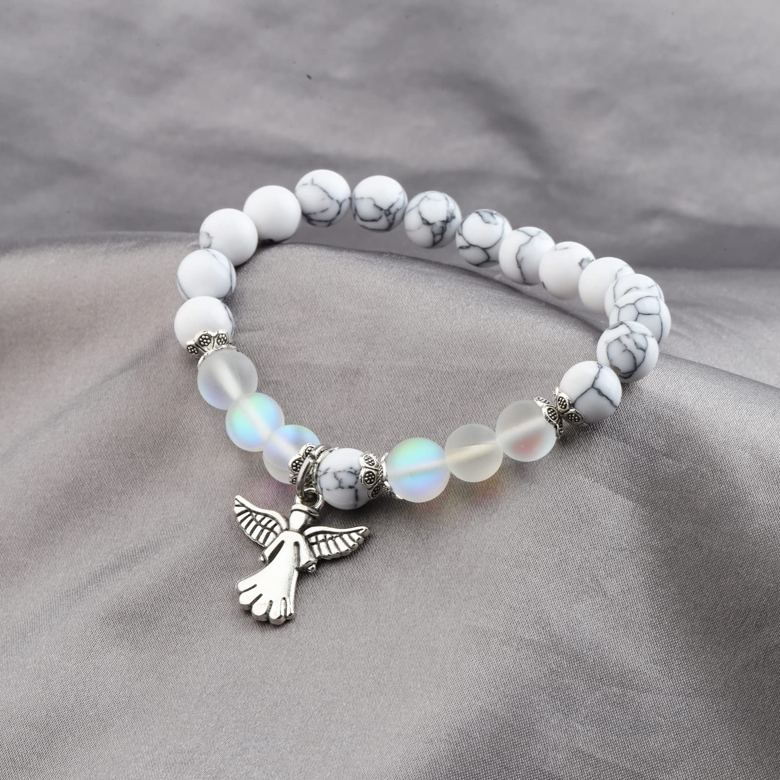 FUSTMW Angel Keychain - Guardian Angel Charm for Faith, Prayer & Blessing Gifts - Perfect for Baptism, Confirmation & Spiritual Protection
