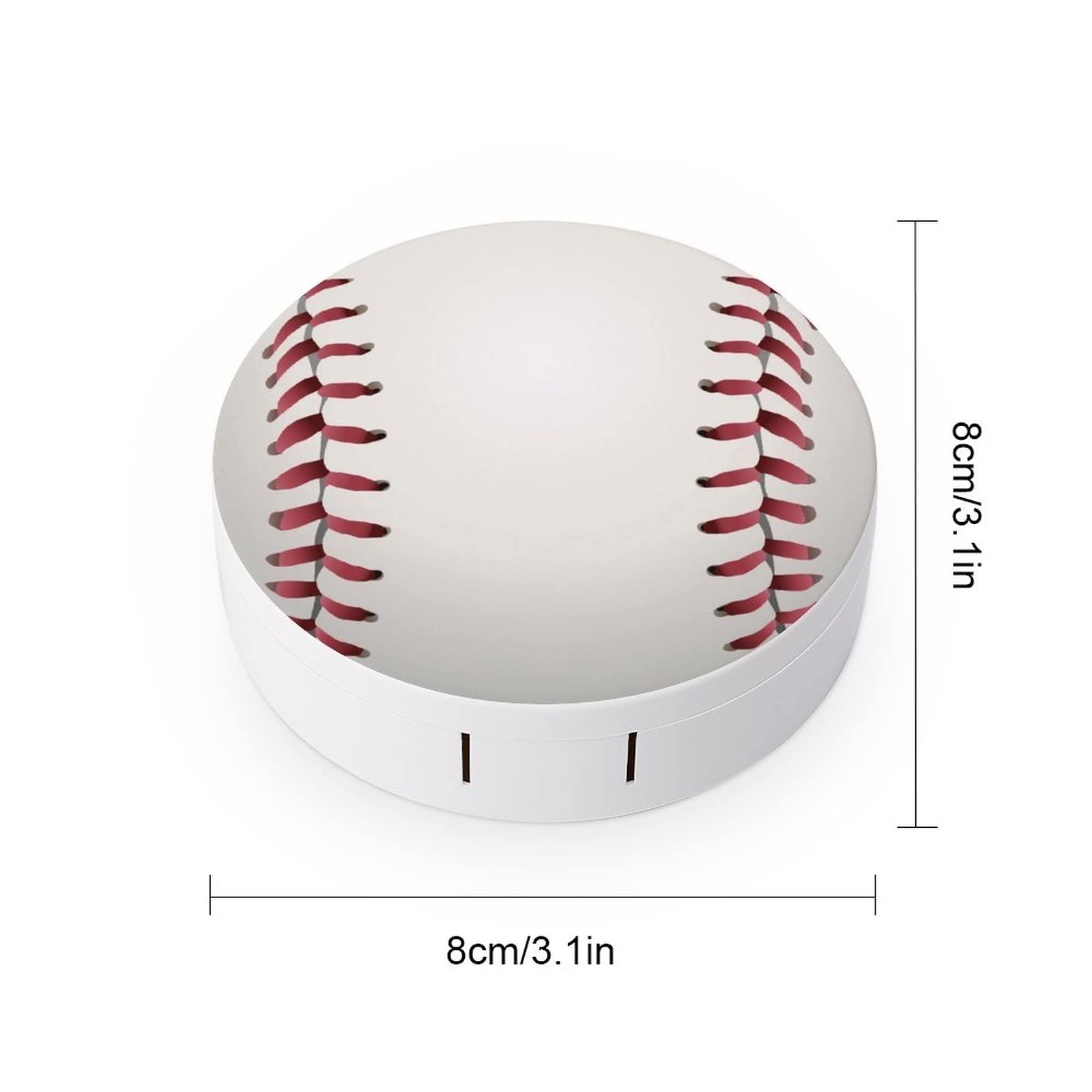 Portable Baseball Lace Contact Lens Case with Mirror for Travel