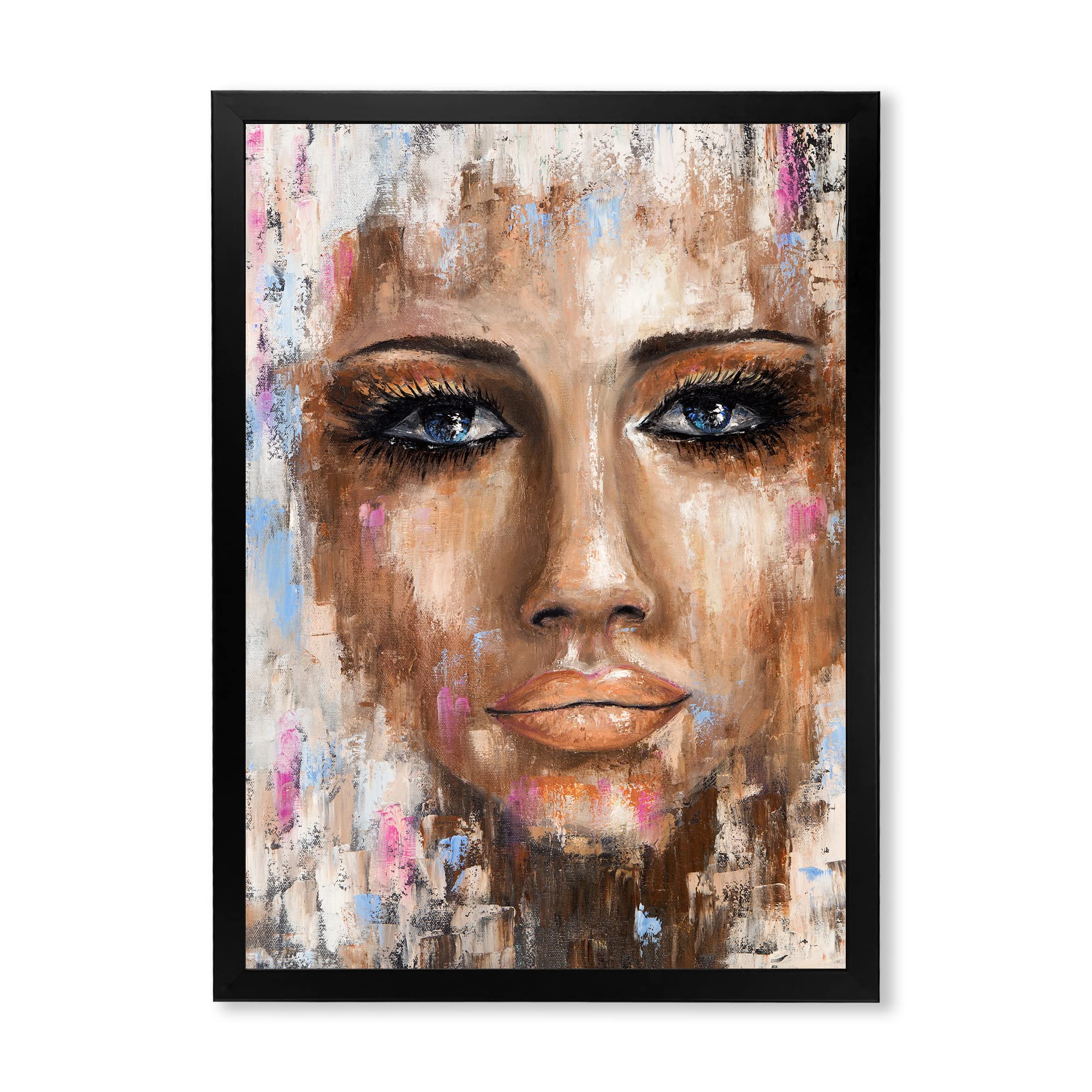 Abstract Portrait of a Young Woman - Modern Framed Wall Art Decor for Living Room, Bedroom & Office - Premium Canvas Painting Home Decor