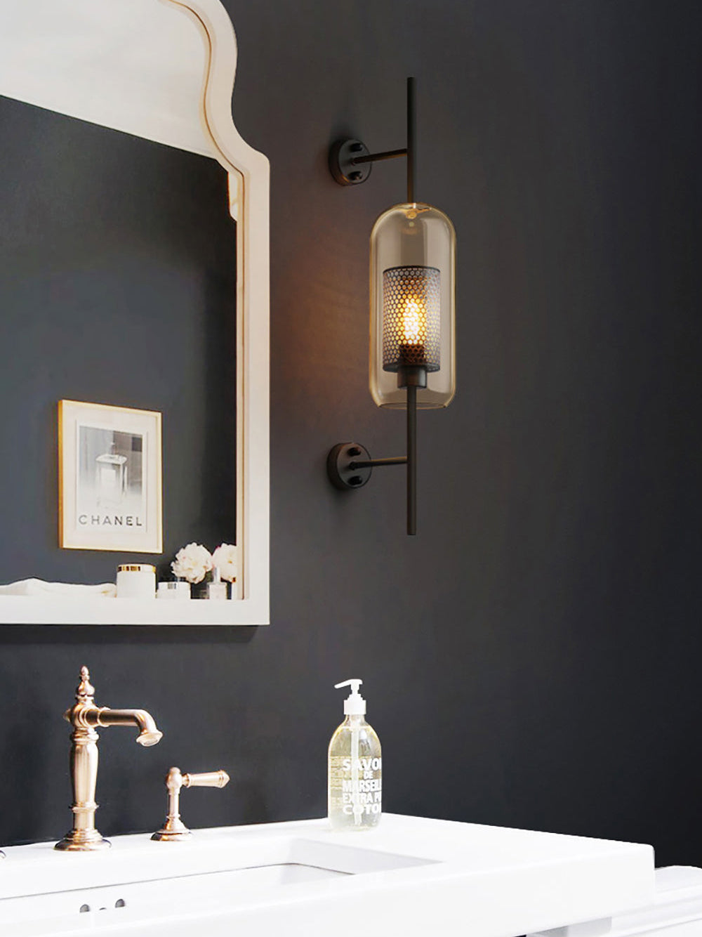 Chiswick Modern Glass Wall Light - Sleek Indoor/Outdoor Sconce for Living Room, Bedroom, Hallway & Patio Lighting
