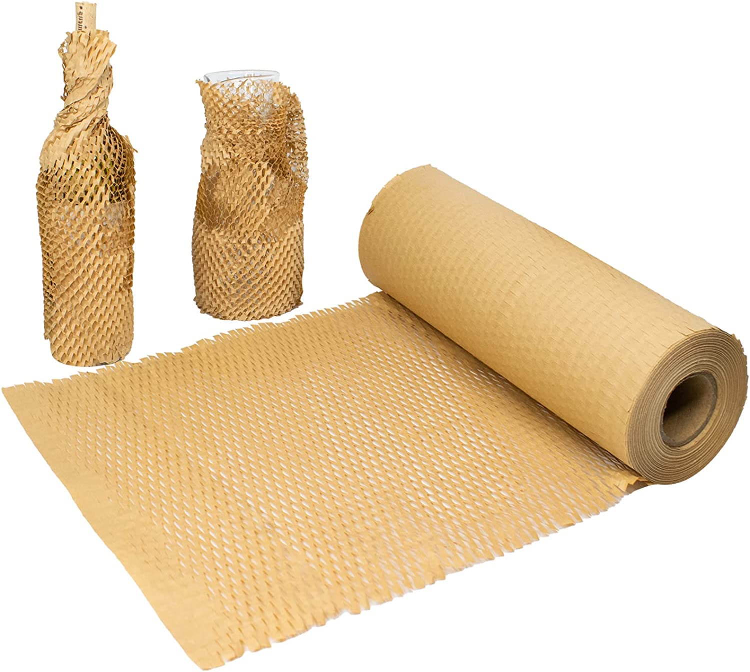 Eco-Friendly Honeycomb Brown Packing Paper Roll - 15