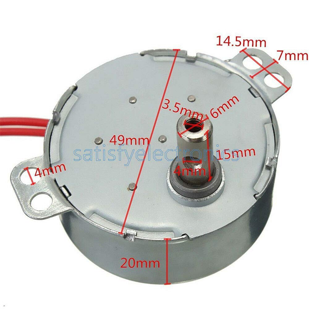 TYC 50 12V 4W 50/60Hz Synchronous Motor 5/6RPM CW CCW - Replacement Microwave Turntable Motor for Ovens, Microwaves & Small Appliances - Perfect for DIY Repairs & Home Kitchen Upgrades