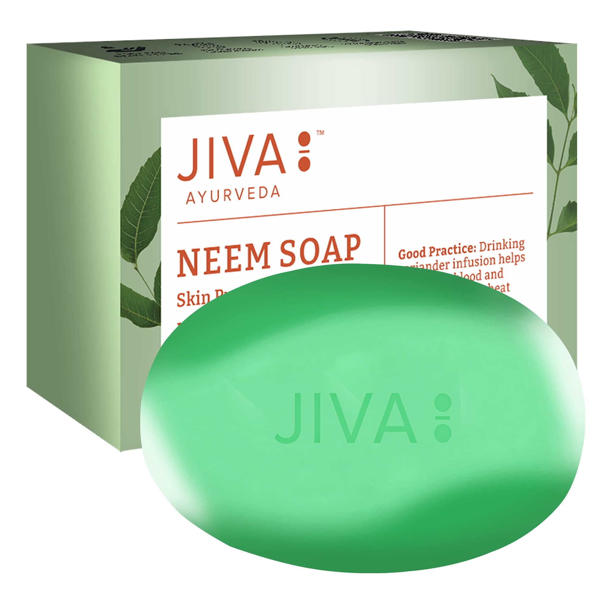 Jiva Ayurveda Neem Soap - 100gm (Pack of 4) | Natural Acne Treatment & Oil Control for Clear Skin | Perfect for Oily & Acne-Prone Skin Daily Care