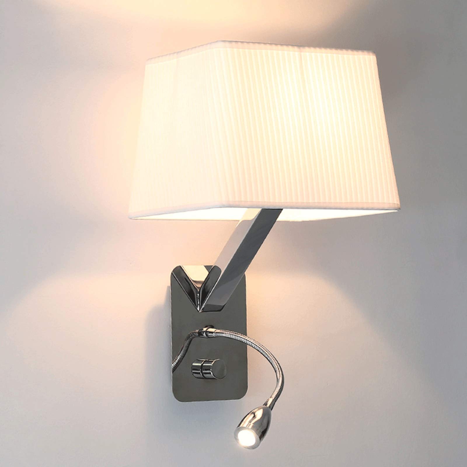 Modern Fabric Shade Wall Sconce - Adjustable Bedside Lamp for Bedroom & Living Room, Hotel Wall Mount Light with Soft Illumination (Color: A) - Perfect for Reading Nook, Hallway Lighting & Cozy Ambience