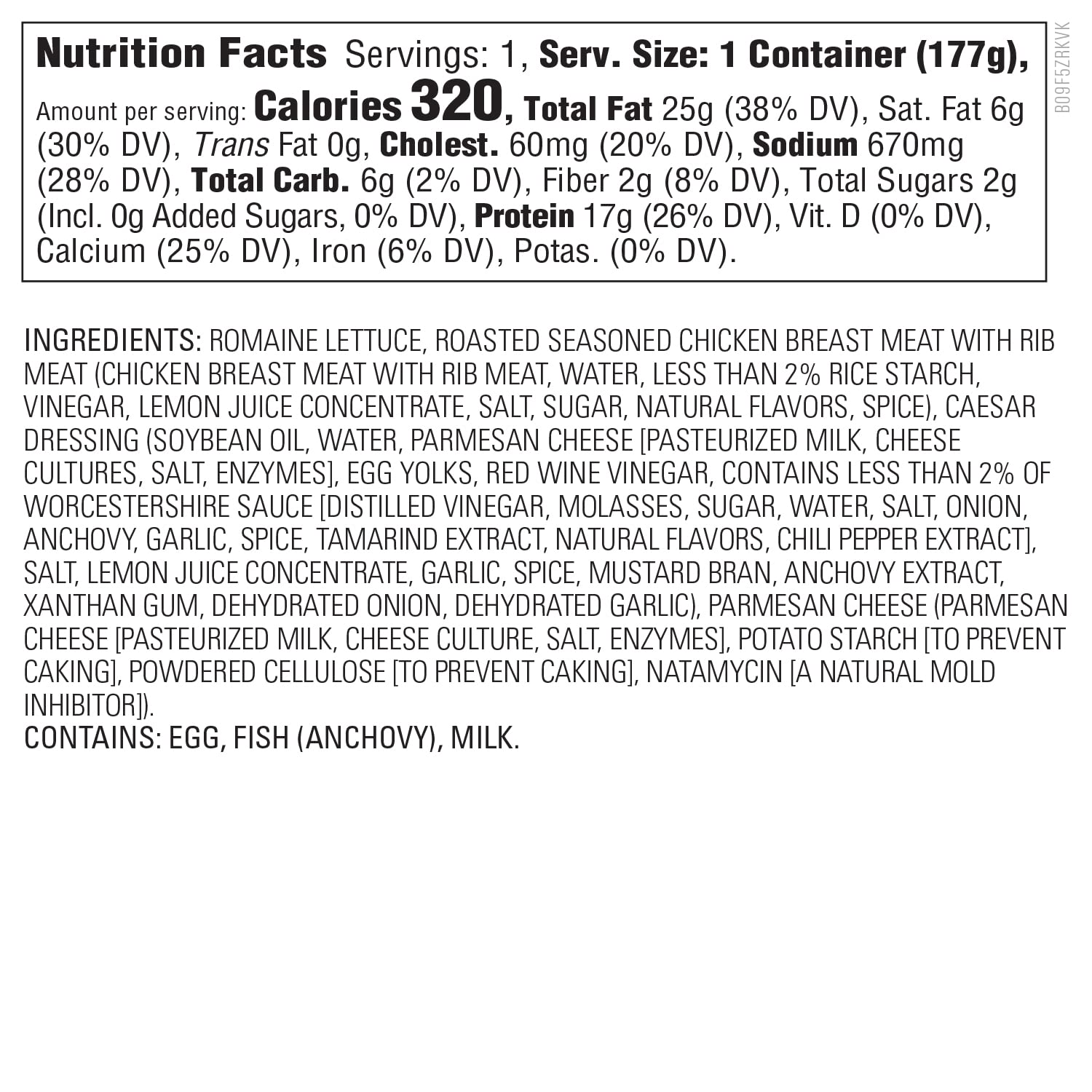 Amazon Fresh Caesar Salad with Chicken – 6.25 Oz | Fresh & Ready-to-Eat Meal | Perfect for Lunch, Office, or Quick Healthy Dinner