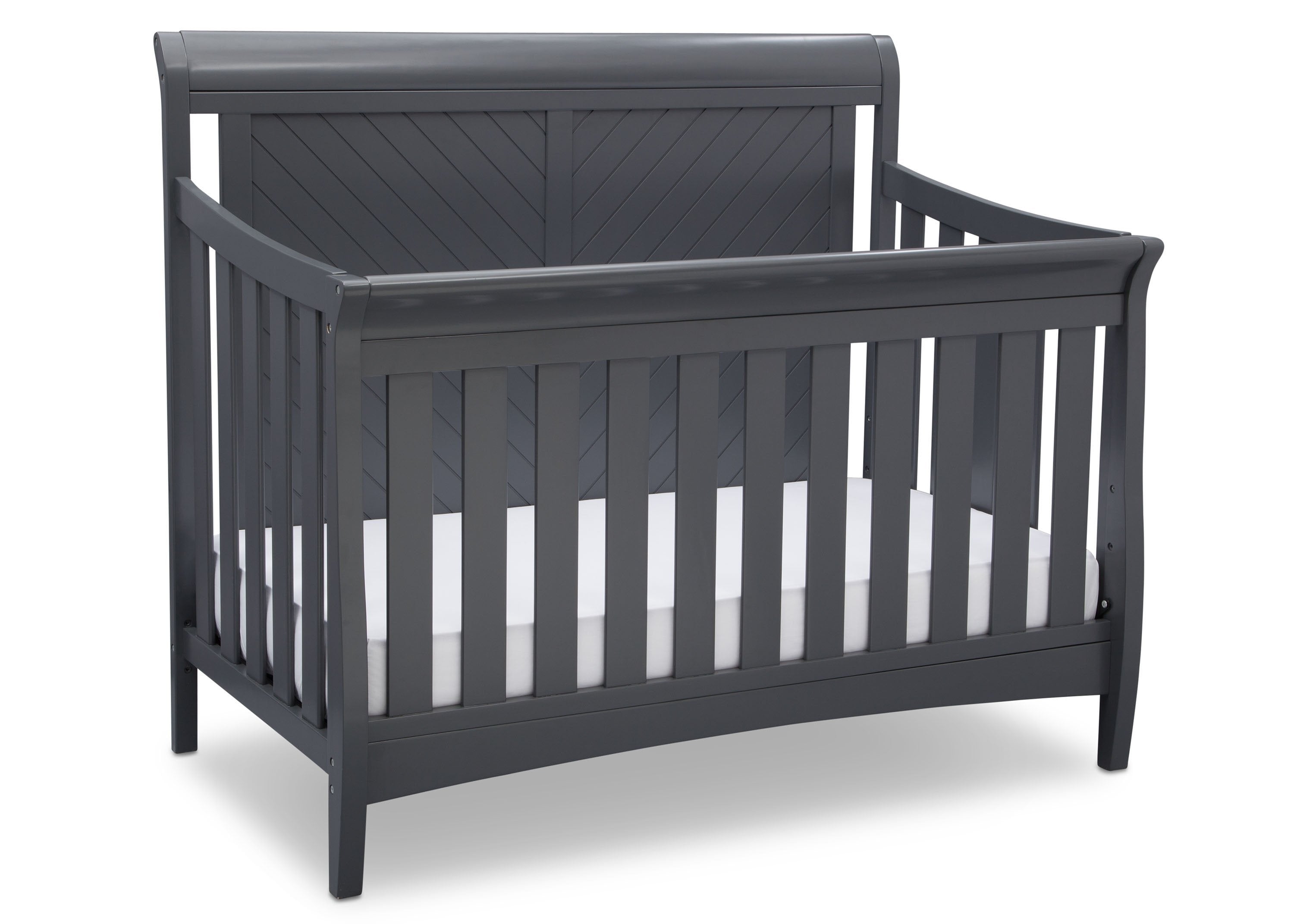 Bennington Elite Sleigh 4-in-1 Convertible Baby Crib - White Nursery Furniture for Newborn to Toddler Bed | Perfect for Modern Nursery, Bedroom & Daycare Use