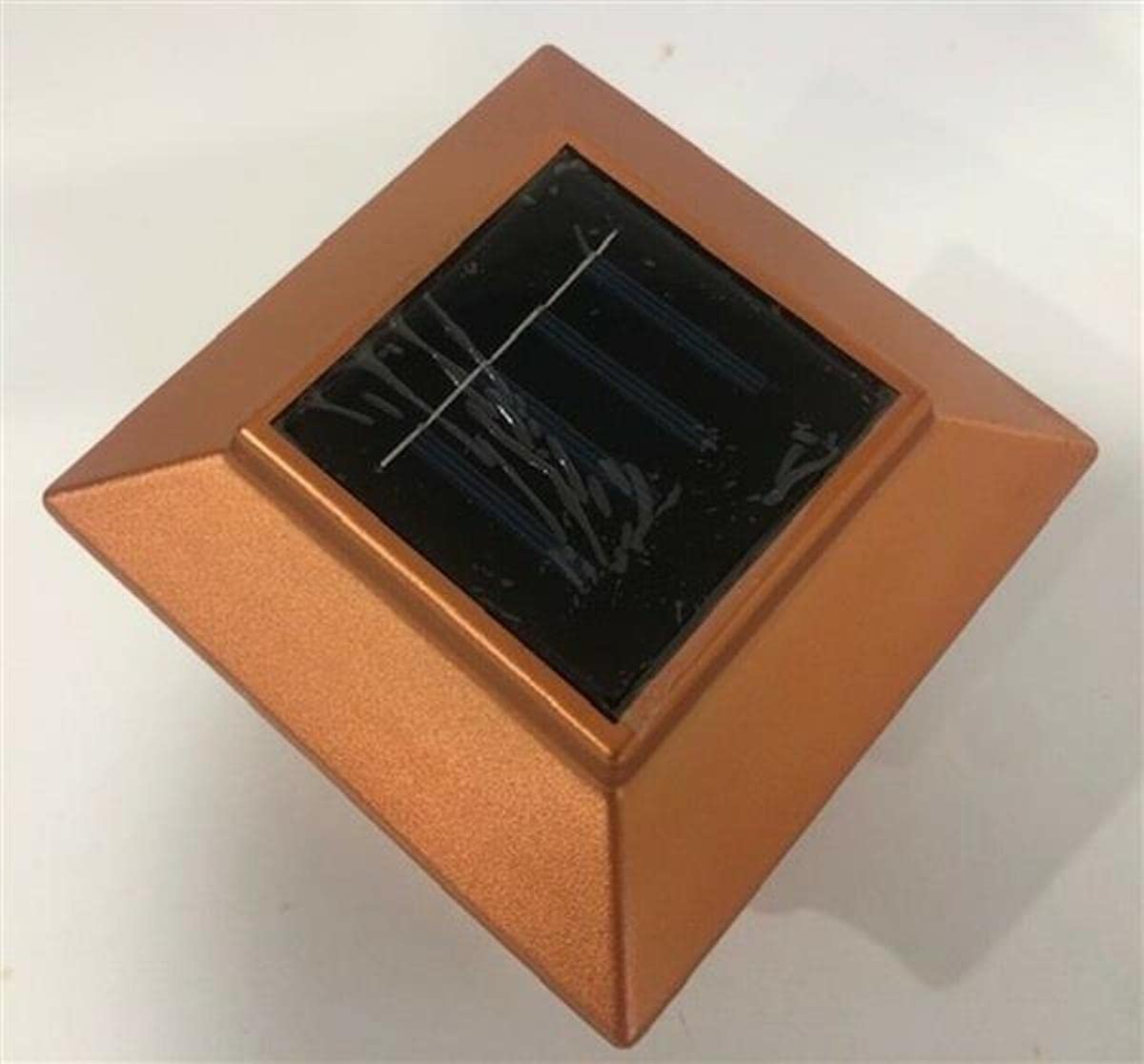 8 Pack 4x4 Solar Powered Copper Square PVC Post Cap Lights - Outdoor Fence Lighting for Garden, Patio, Deck & Pathway
