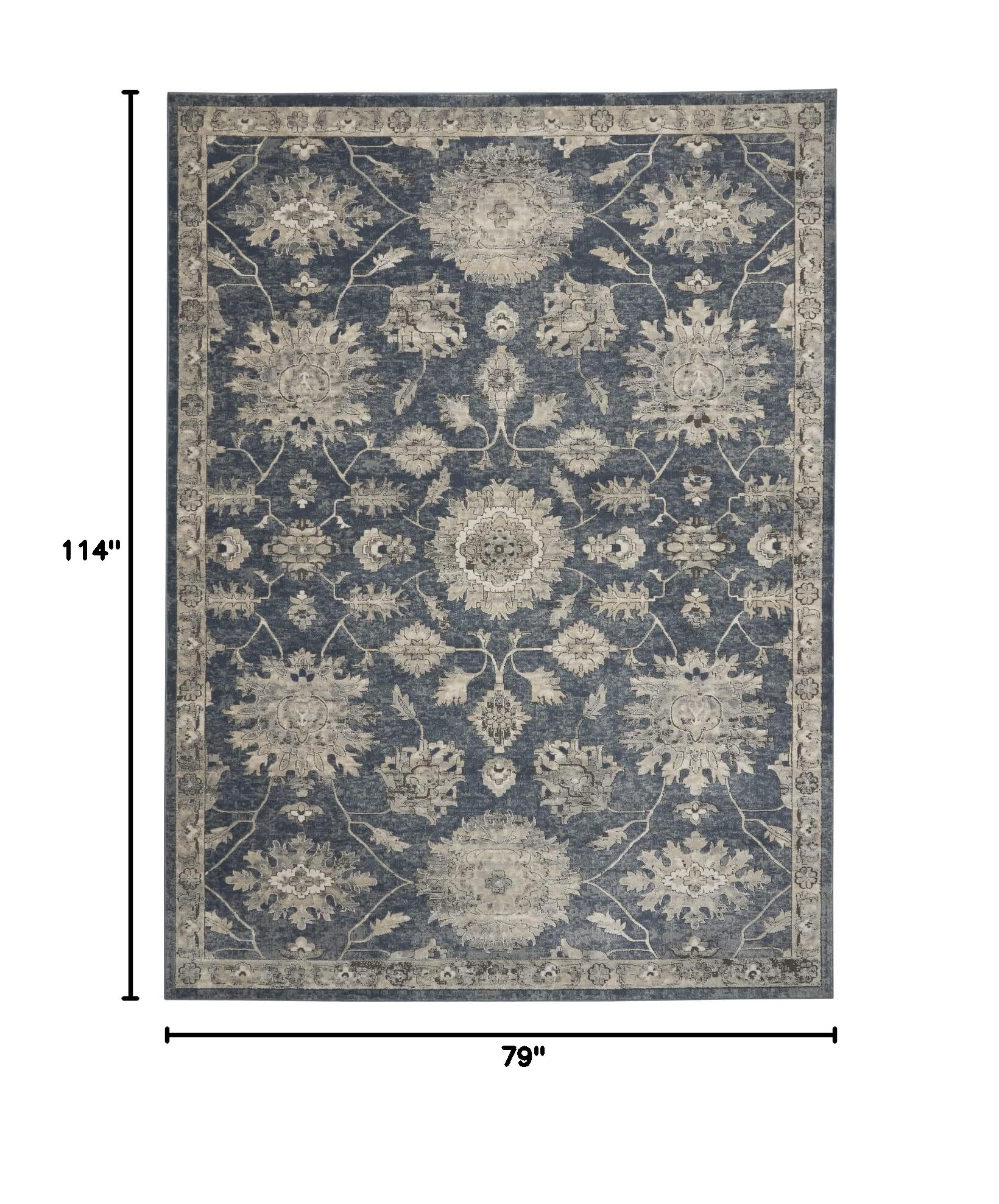 Nourison Concerto Traditional Blue/Beige 6'7