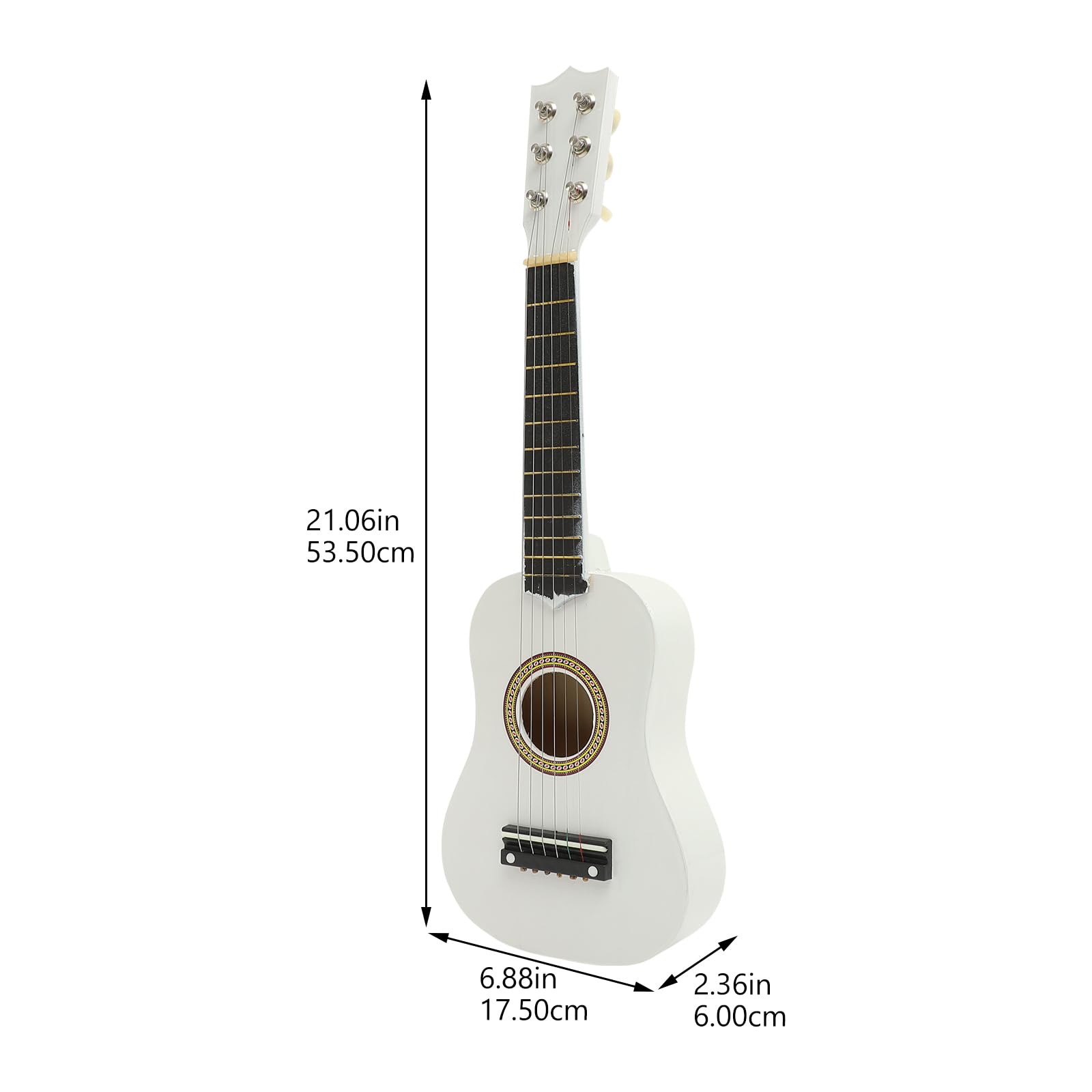 FOMIYES 21 Inch Acoustic Guitar for Kids - Mini Wooden Travel Guitar for Beginners, Children's Musical Instrument with Strings (White) - Perfect for Home Practice, Travel & Early Music Education