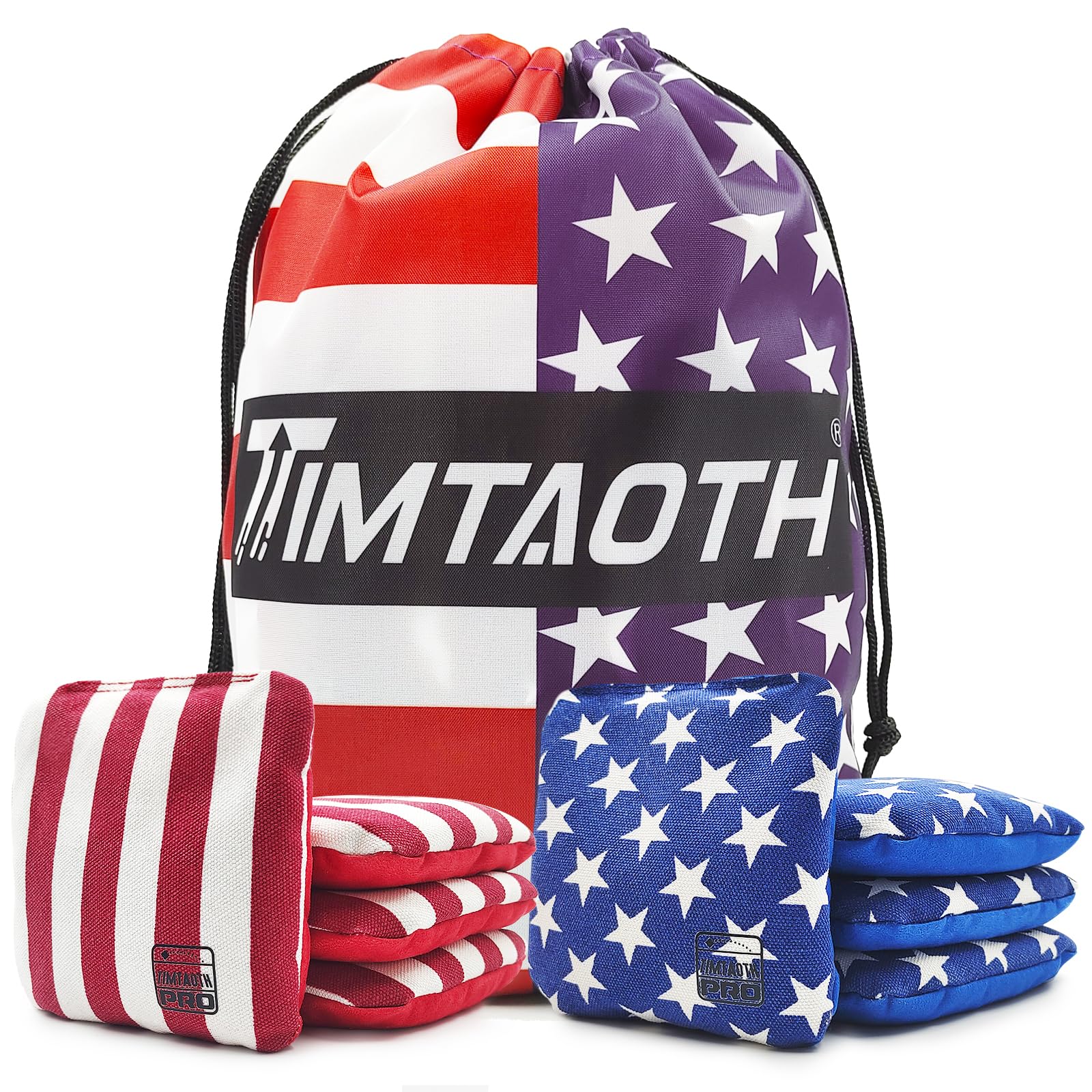 Professional Dual-Sided Cornhole Bags Set of 8 - Regulation Size Bean Bags with Slick & Stick Sides for Outdoor Games, Tailgating, and Backyard Parties
