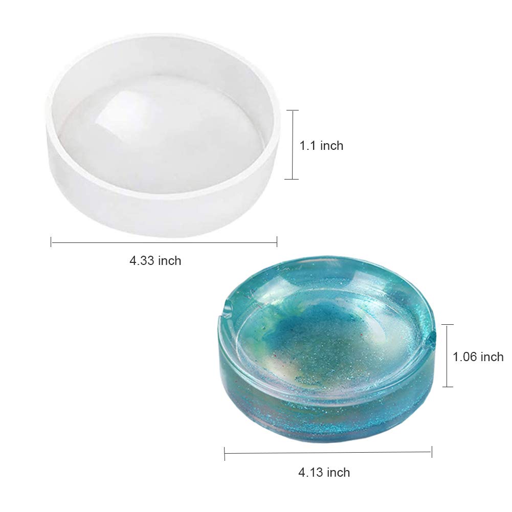 Premium Silicone Ashtray Molds for Resin Casting - Square & Round Large Resin Art Molds - Perfect for DIY Crafts, Home Decor, and Smoking Accessories