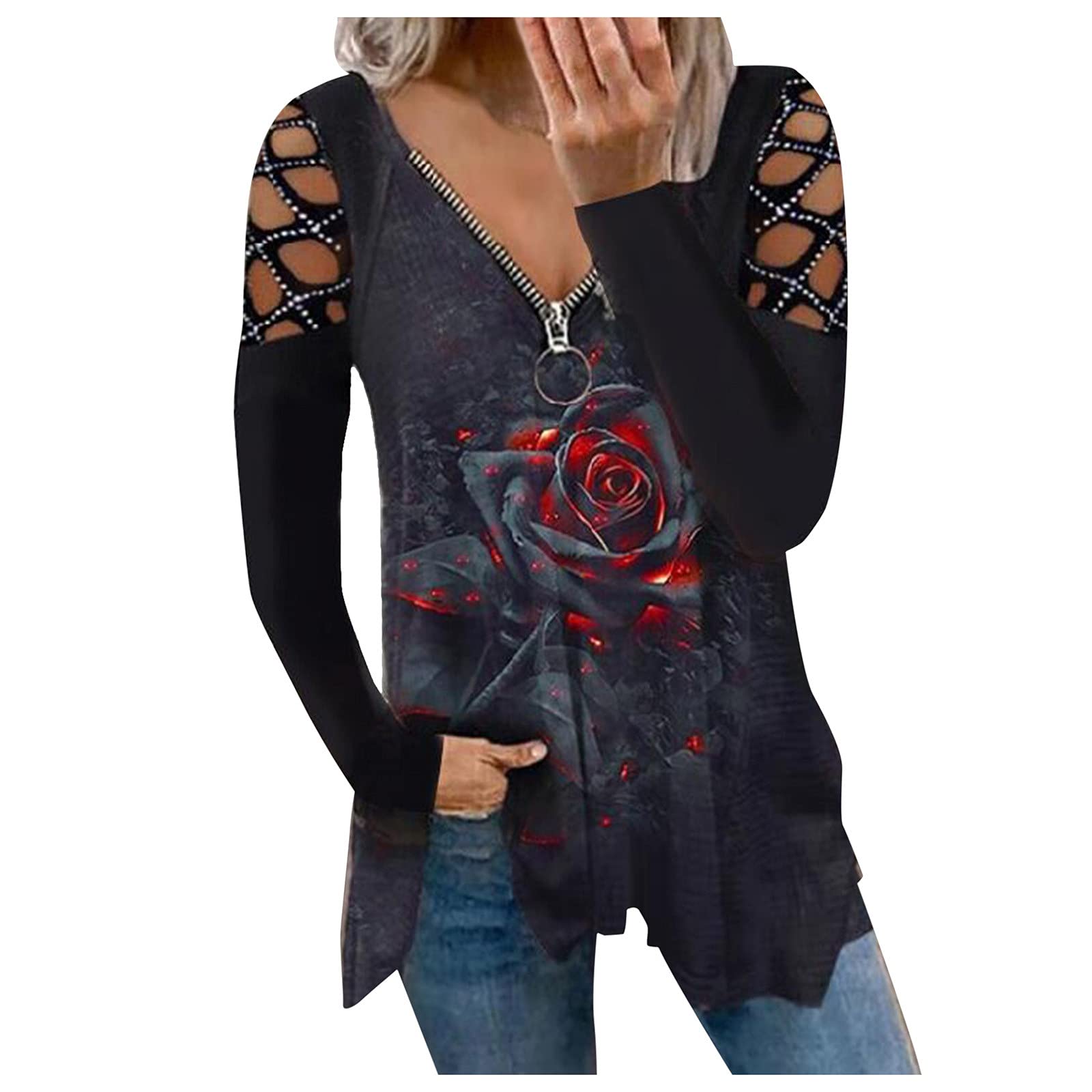 Lightweight Women's Color Block Oversized Waffle Knit Shirt - V Neck Long Sleeve Button Sweater Top Blouse for Casual Wear, Office Outfits & Fall Layering