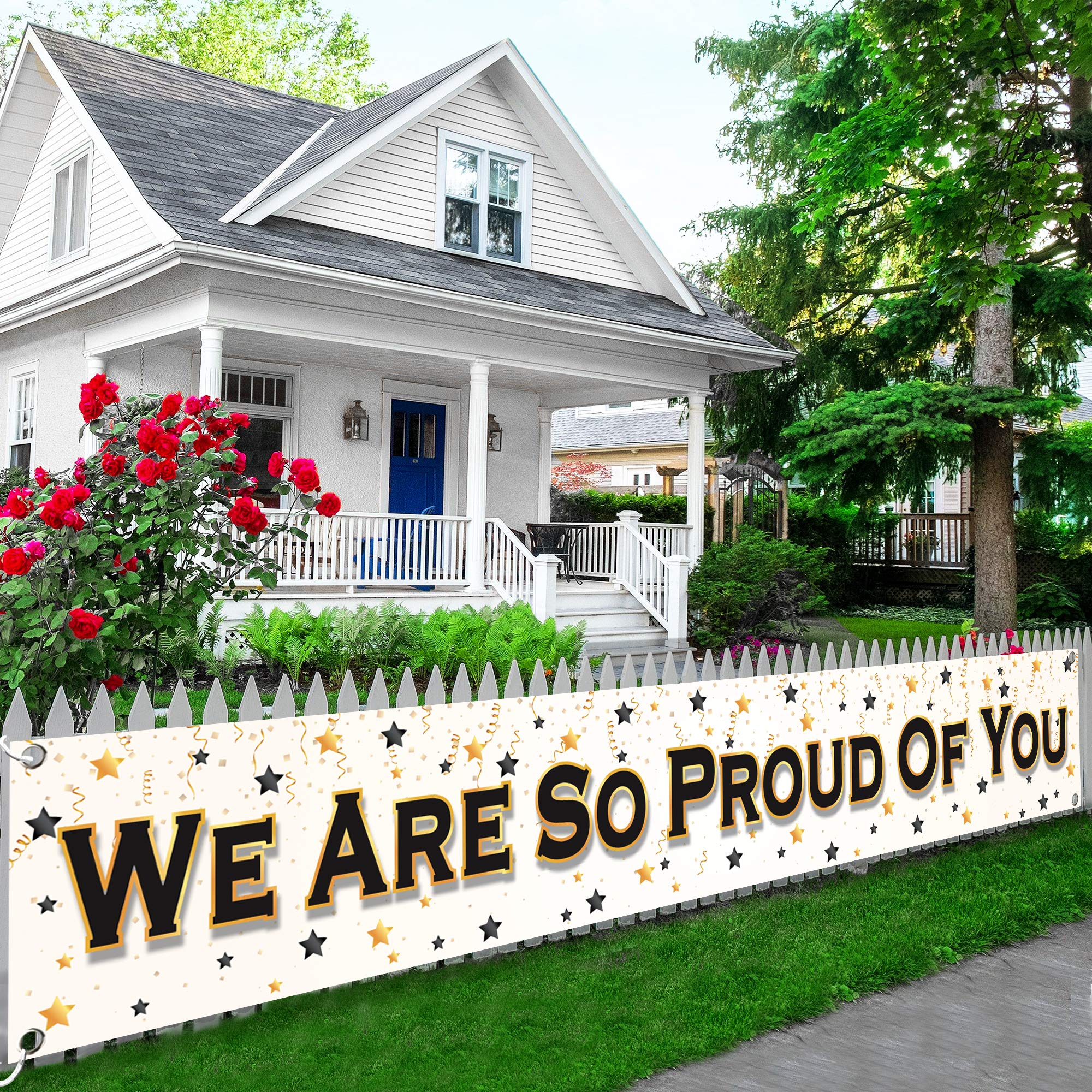 KatchOn Extra Large Graduation Banner 120x20 Inch - Proud Graduate Party Decor for 2025 | Yard Sign, Backdrop & Wall Decoration for High School & College Celebrations