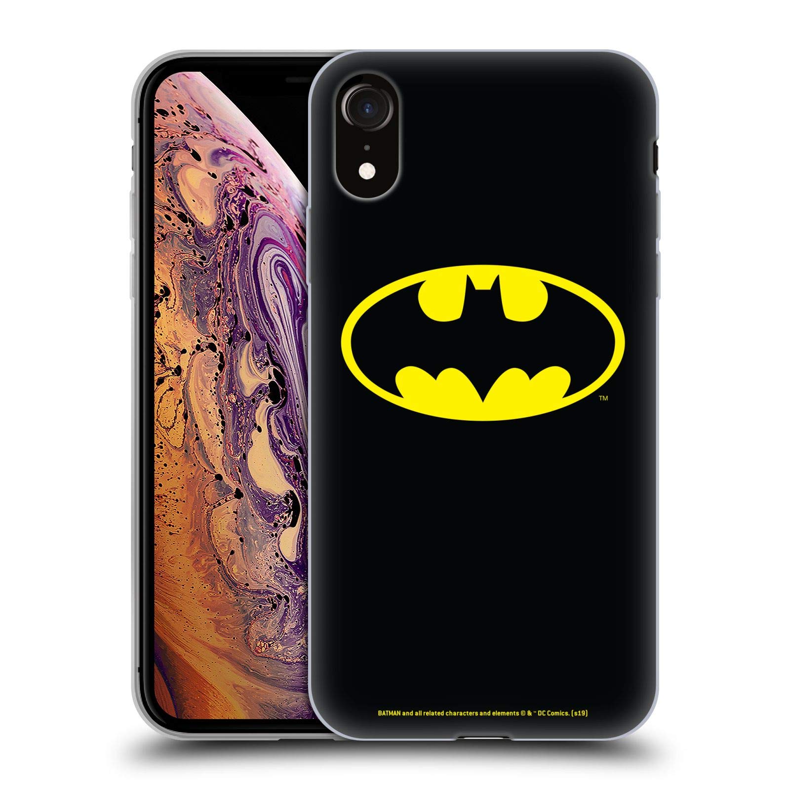 Official Batman DC Comics Licensed Soft Gel Phone Case for Apple iPhone XR - Durable Protection with Classic Logos | Perfect for Superhero Fans, Daily Use & Gift Giving