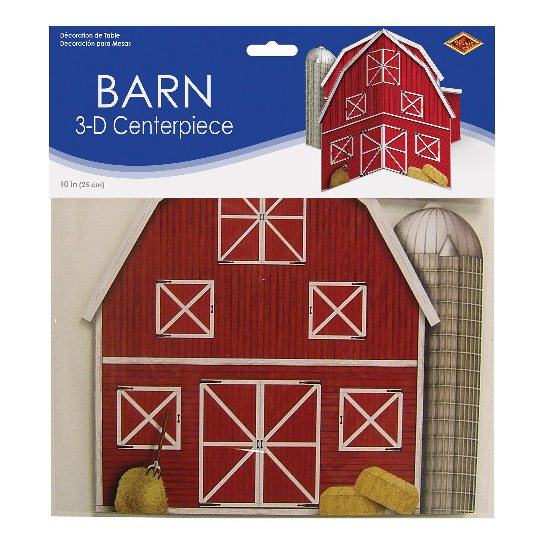12 Pack Beistle 3D Barn Party Centerpieces - Farm Theme Table Decorations for Birthday, Wedding & Baby Showers - Perfect for Rustic Country Weddings, Farmhouse Parties & Western Events