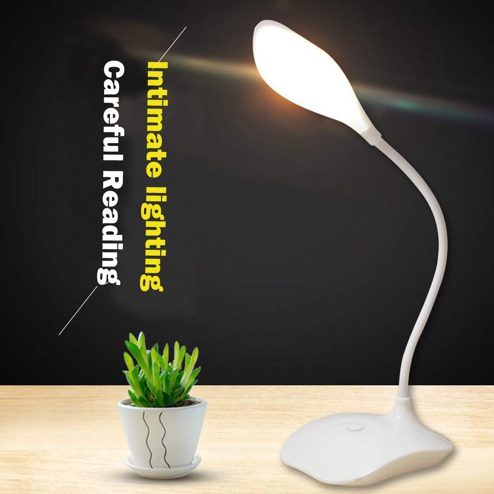 5 Pack LED Desk Lamp - USB & Battery Powered Flexible Gooseneck Table Light for Eye Protection, Perfect for Dorm, Study, Office & Bedroom - Ideal for Reading, Working & Night Use