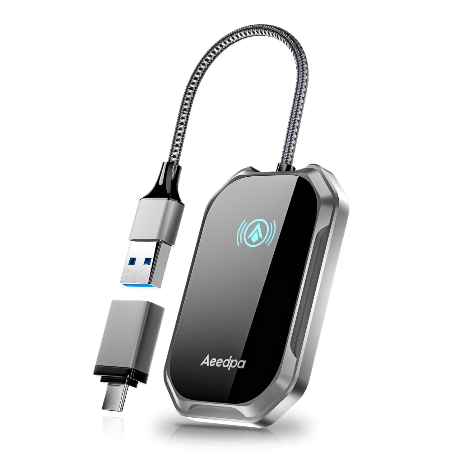 Wireless Android Auto CarPlay Adapter - Plug & Play Bluetooth Dongle for Seamless Touch Connection & Easy Setup | Upgrade Wired to Wireless for Android Phones | Perfect for Commuting, Road Trips & Hands-Free Driving