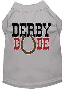 Derby Dude Screen Print Dog Shirt - Colorful Pet Apparel for Small & Medium Dogs - Perfect for Derby Parties & Pet Costume Events