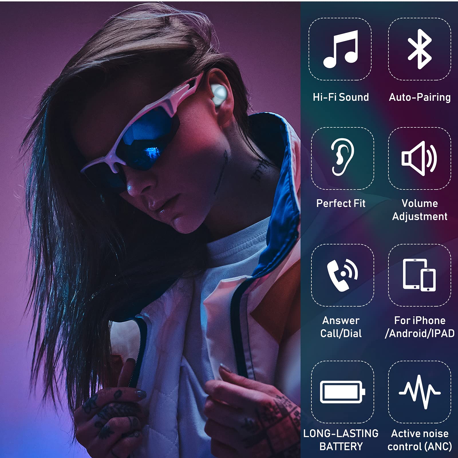 Urbanx Street Buds Plus True Wireless Earbuds - Bluetooth 5.0 Noise Isolating Headphones for Samsung Galaxy Tab Pro 8.4, iPhone, Android - US Version with Warranty (Blue) - Perfect for Commuting, Workouts & Travel