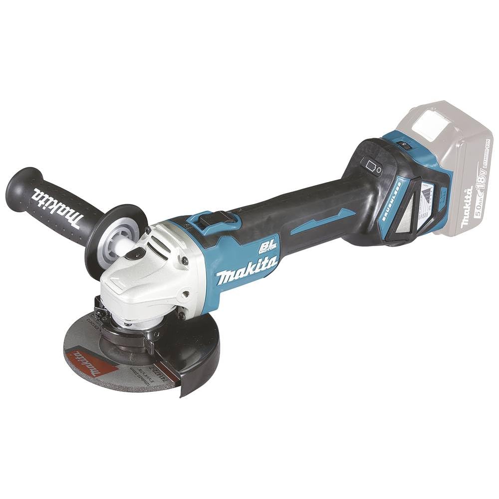 Makita DGA511Z 18V LXT Brushless Cordless 5-Inch Angle Grinder - Variable Speed, XPT, AFT, ADT & Lock-On Thumb Switch (Tool Only) - Perfect for Metal Cutting, Grinding & Polishing in Construction & DIY Projects