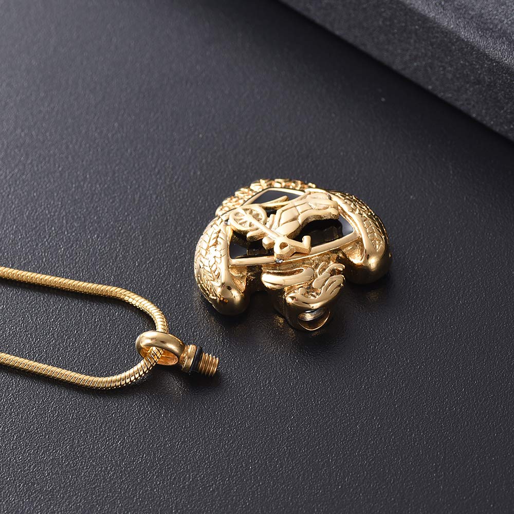 IMRSANL Cremation Jewelry Necklace - Eagle & Motorcycle Memorial Keepsake Pendant for Ashes - Urn Jewelry for Loved Ones | Perfect for Memorial Services, Remembrance Gifts & Honoring Passed Family Members