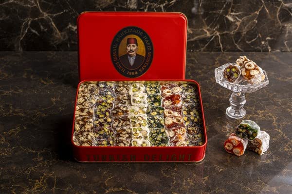 Hafiz Mustafa 1864 Istanbul Turkish Delight Gift Box - Assorted Flavors (Pistachio, Hazelnut, Walnut, Fig, Orange, Pomegranate, Kiwi, Honey, Milk) - Premium Turkish Sweets for Birthday, Christmas Gifts, Dessert Snacks & Party Treats
