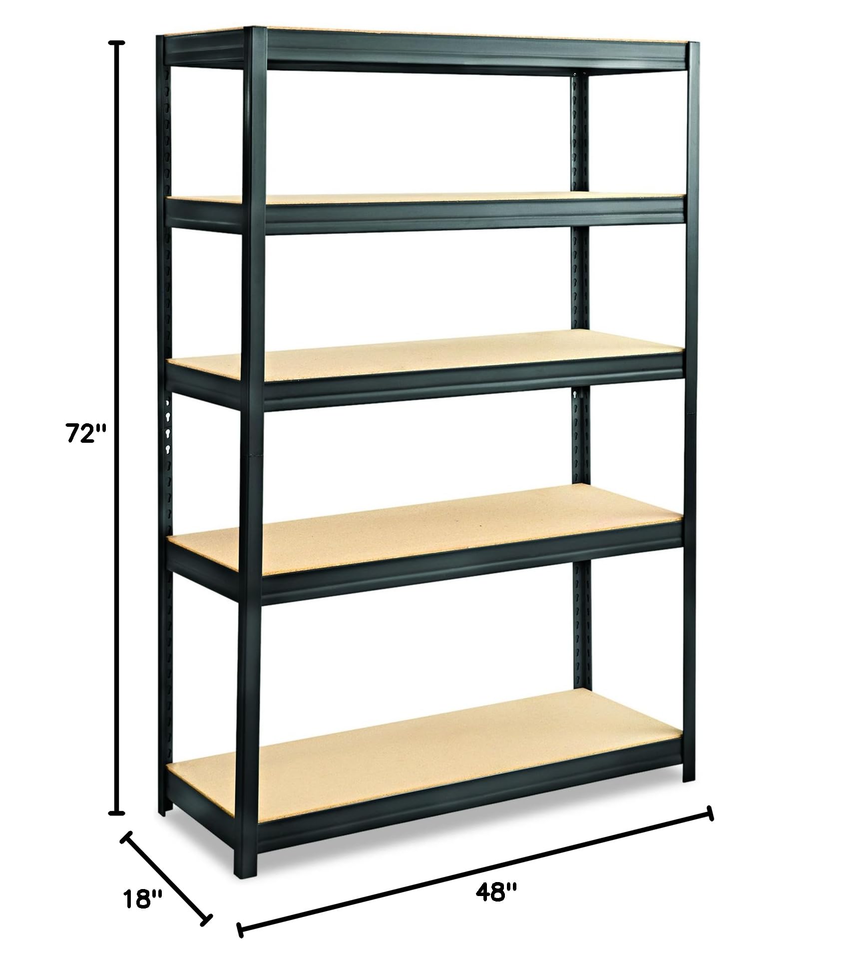 Safco 6246BL Black Shelving Unit 48