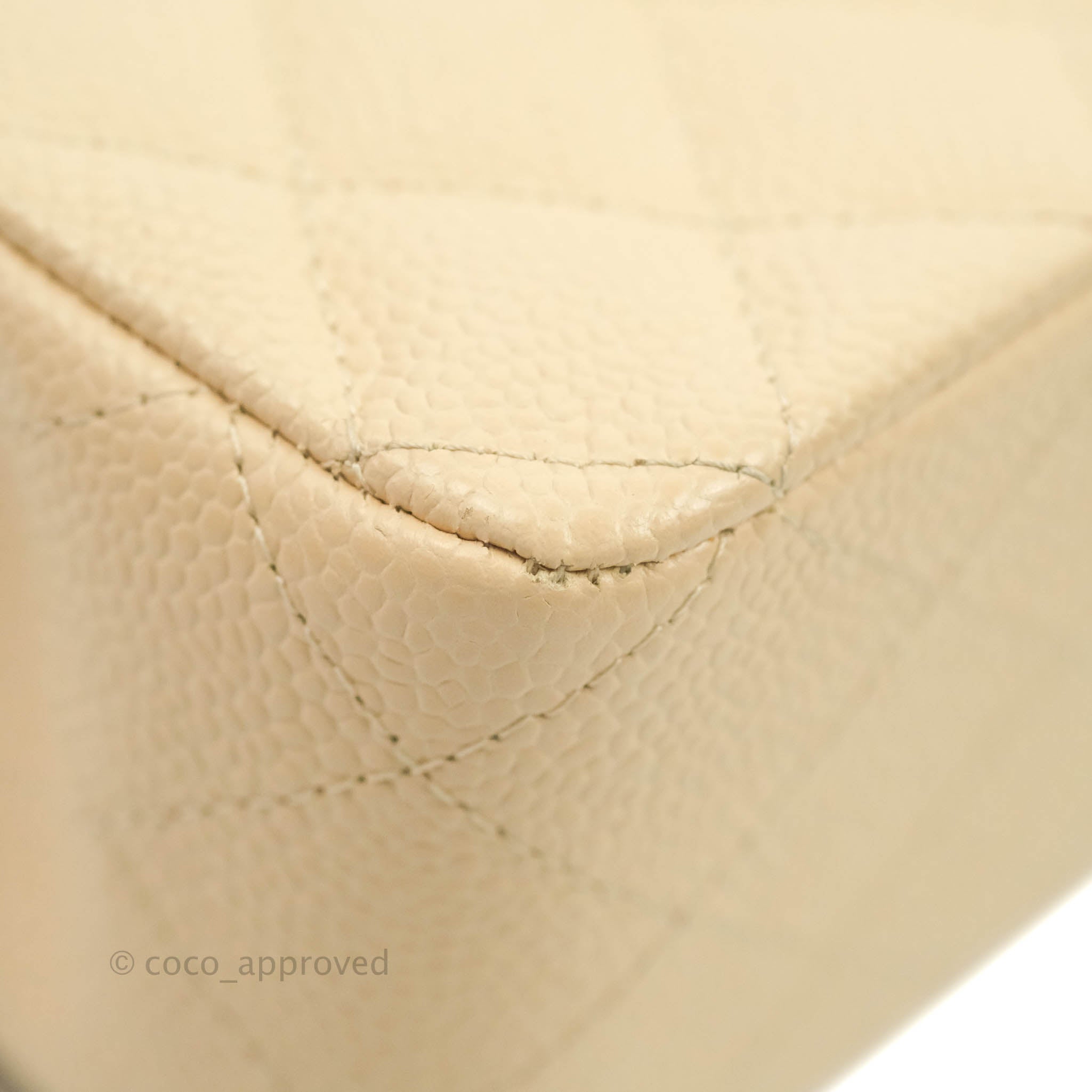 Chanel Classic Medium Double Flap Bag Quilted Beige Caviar Leather with Gold Hardware - Luxury Designer Handbag for Women, Perfect for Work, Date Night & Special Occasions