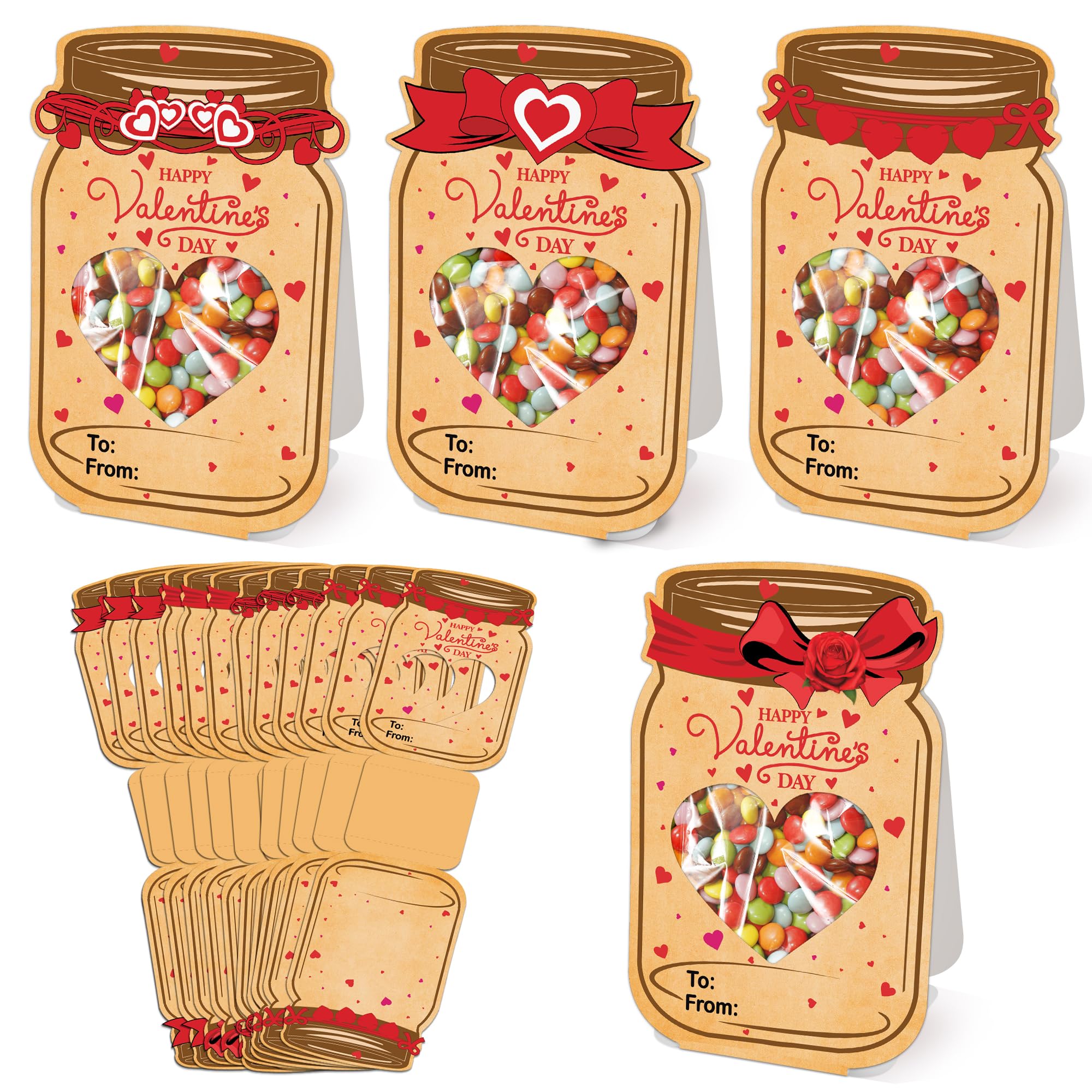 40 Pack Funny 3D Valentine's Day Cards for Kids - Classroom Exchange, School Party Favors & Prizes - Perfect for Valentine's Day Gifts and Classroom Activities (Candy Not Included)